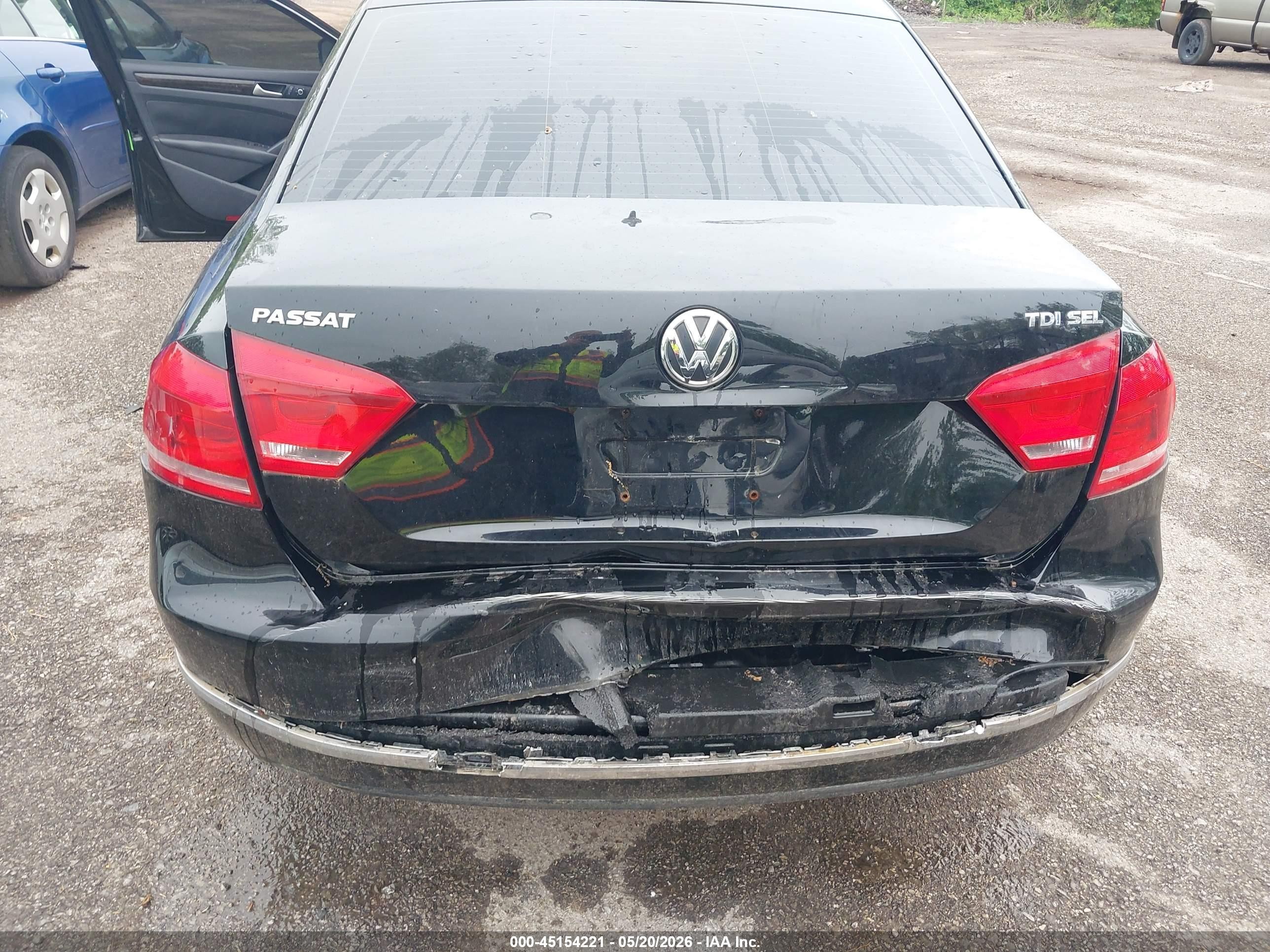 2014 Volkswagen Passat 2.0l Tdi Sel Premium Black vin: 1VWCN7A3XEC092625