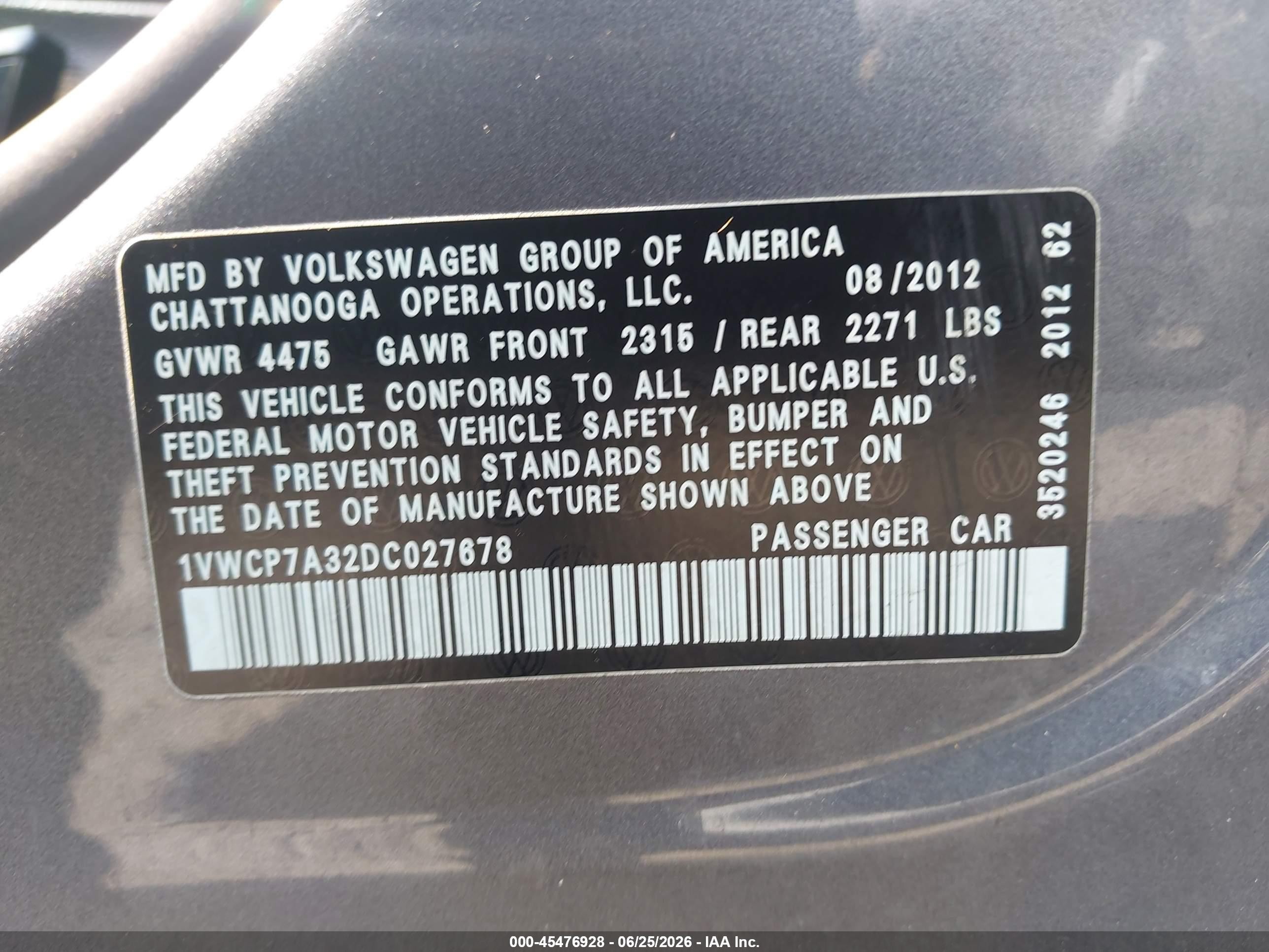 2013 Volkswagen Passat 2.5l Sel Premium Gray vin: 1VWCP7A32DC027678