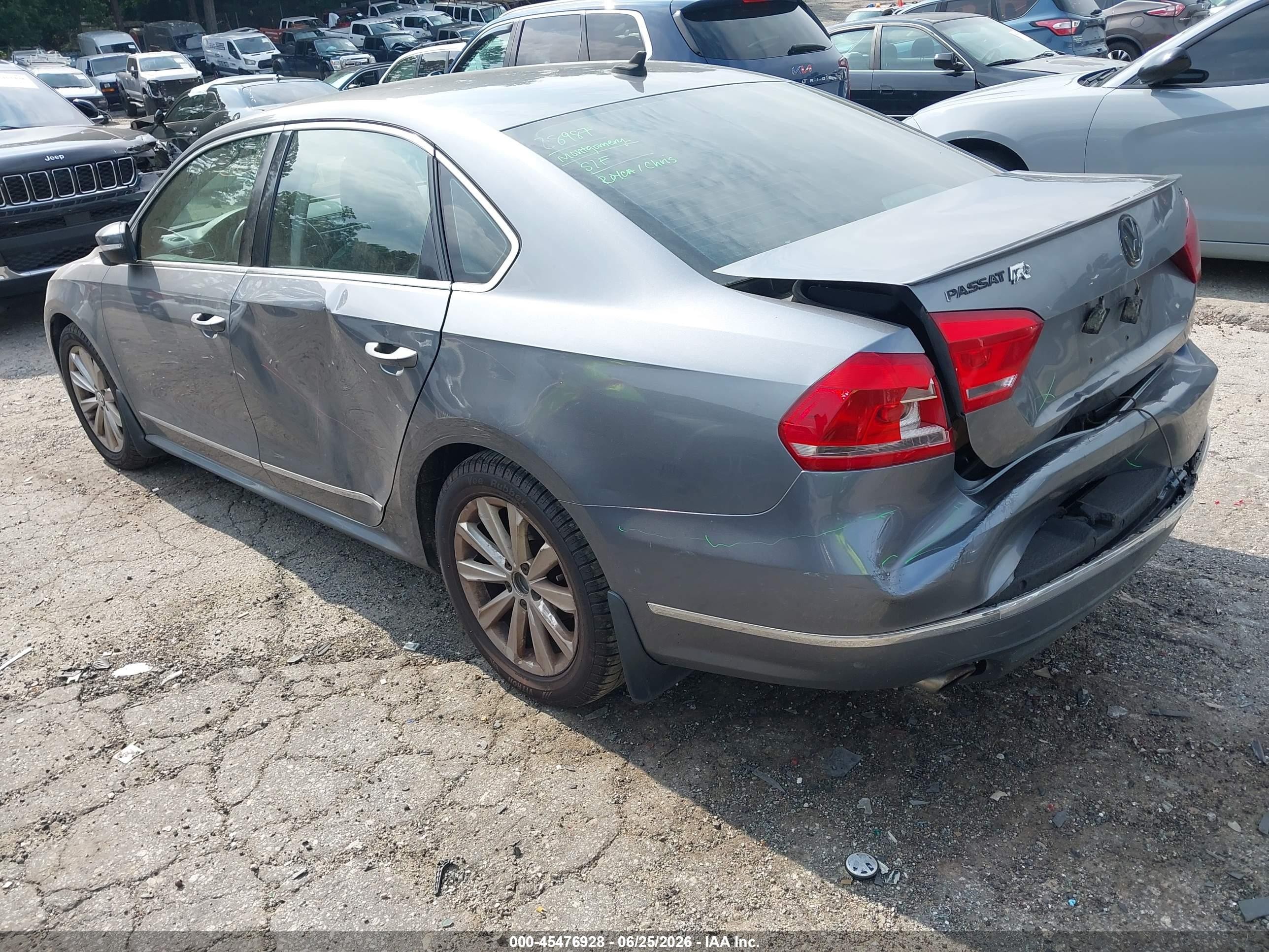 2013 Volkswagen Passat 2.5l Sel Premium Gray vin: 1VWCP7A32DC027678