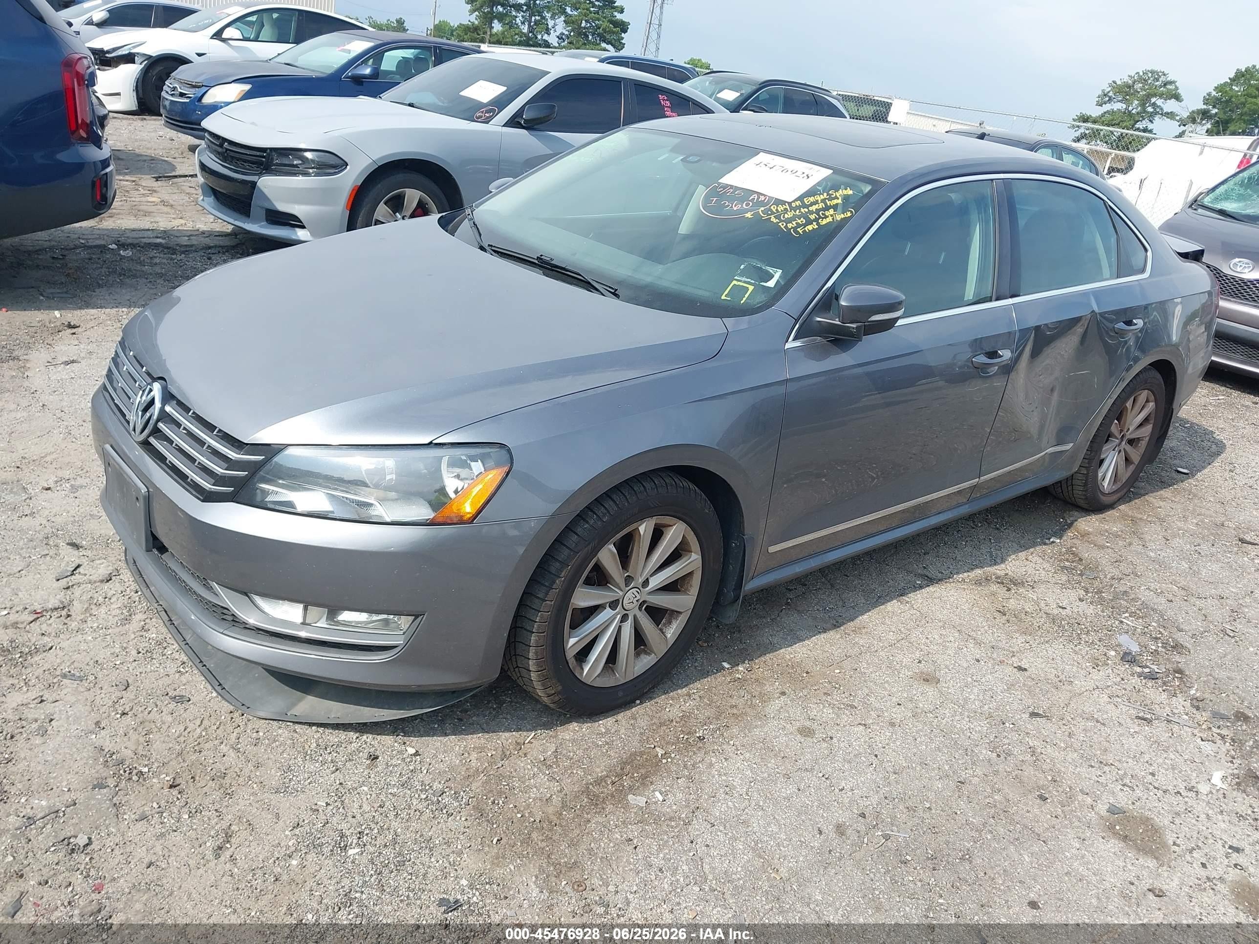 2013 Volkswagen Passat 2.5l Sel Premium Gray vin: 1VWCP7A32DC027678