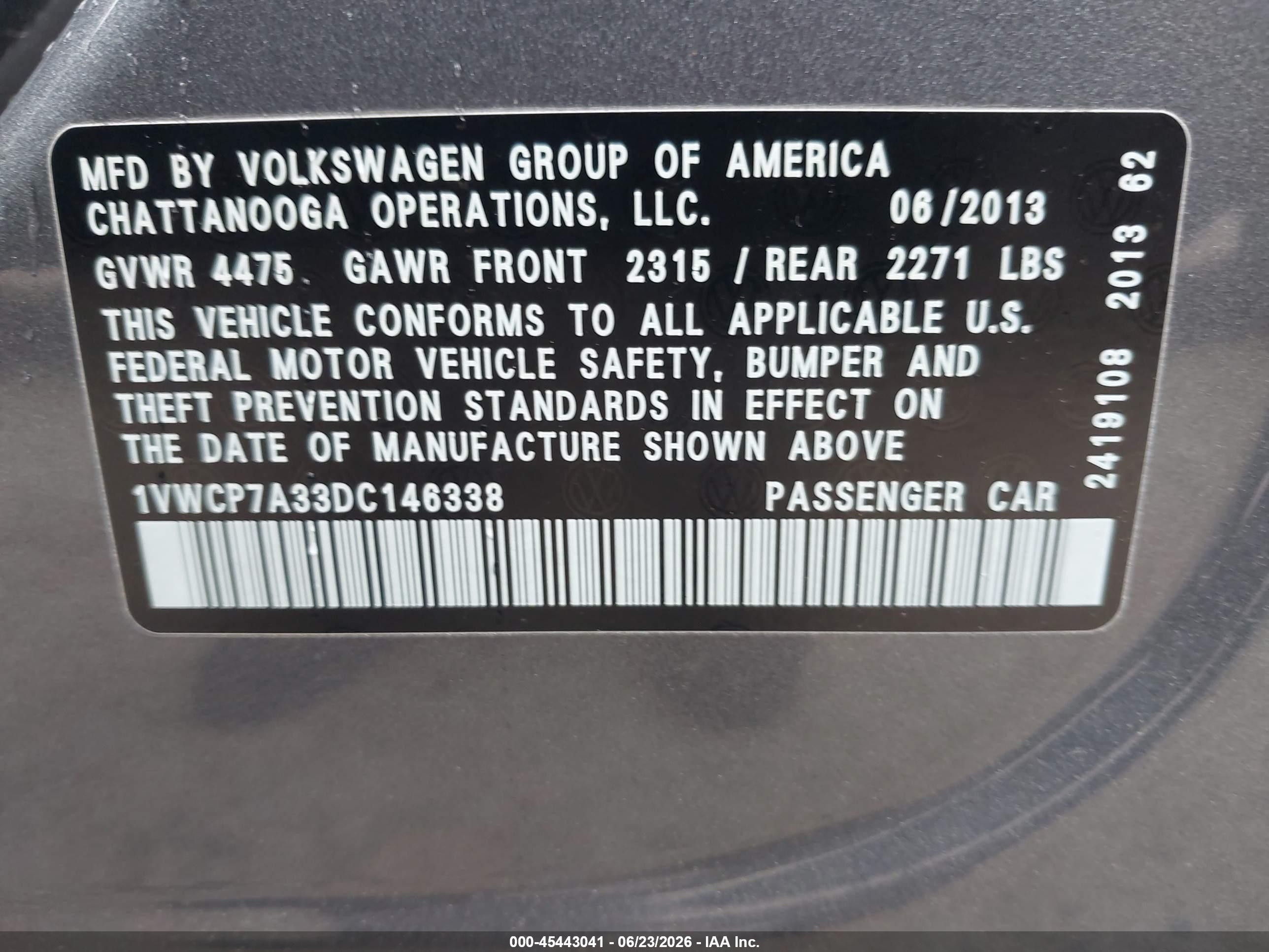 2013 Volkswagen Passat 2.5l Sel Premium Gray vin: 1VWCP7A33DC146338