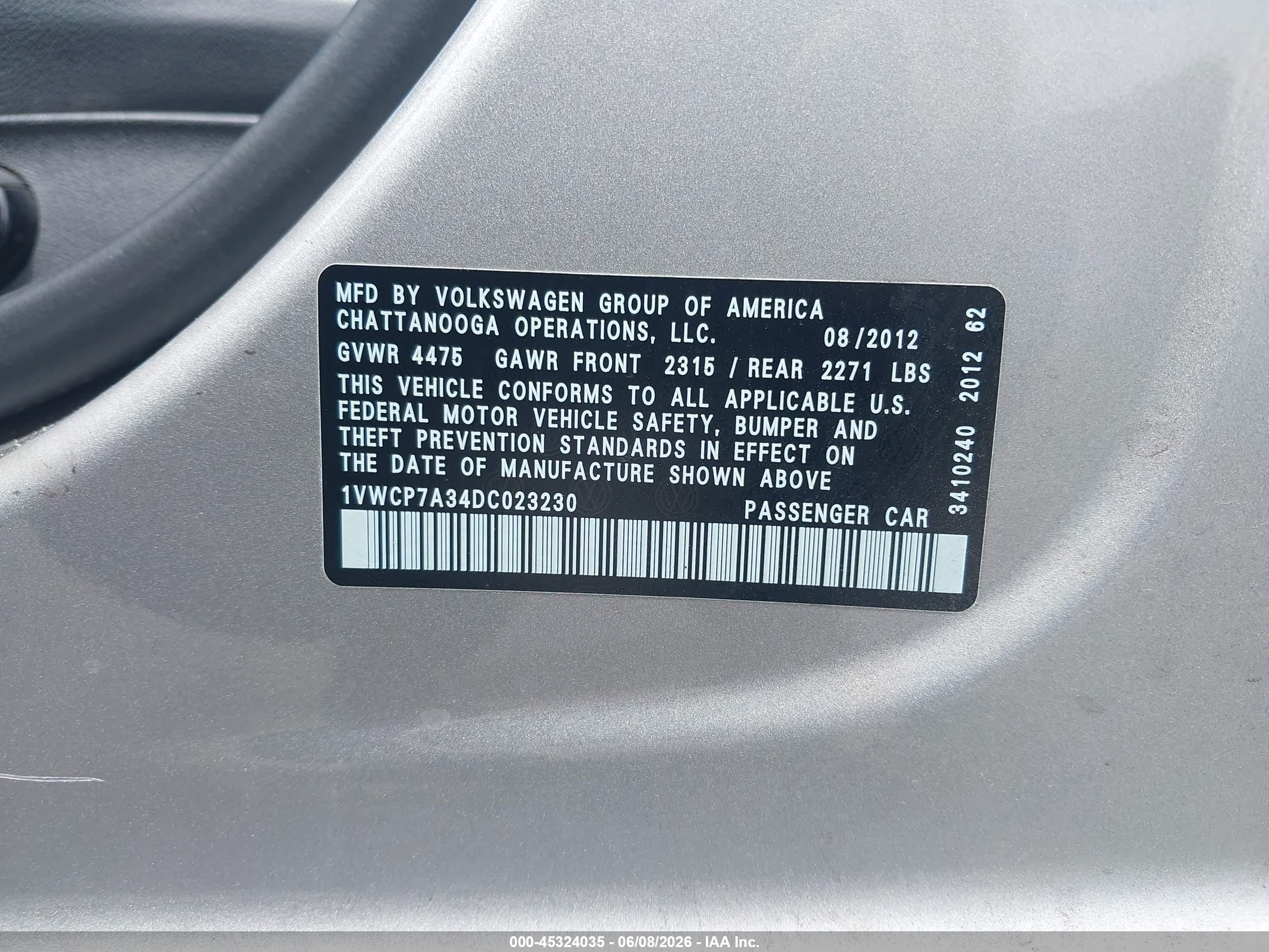 2013 Volkswagen Passat 2.5l Sel Серебряный vin: 1VWCP7A34DC023230