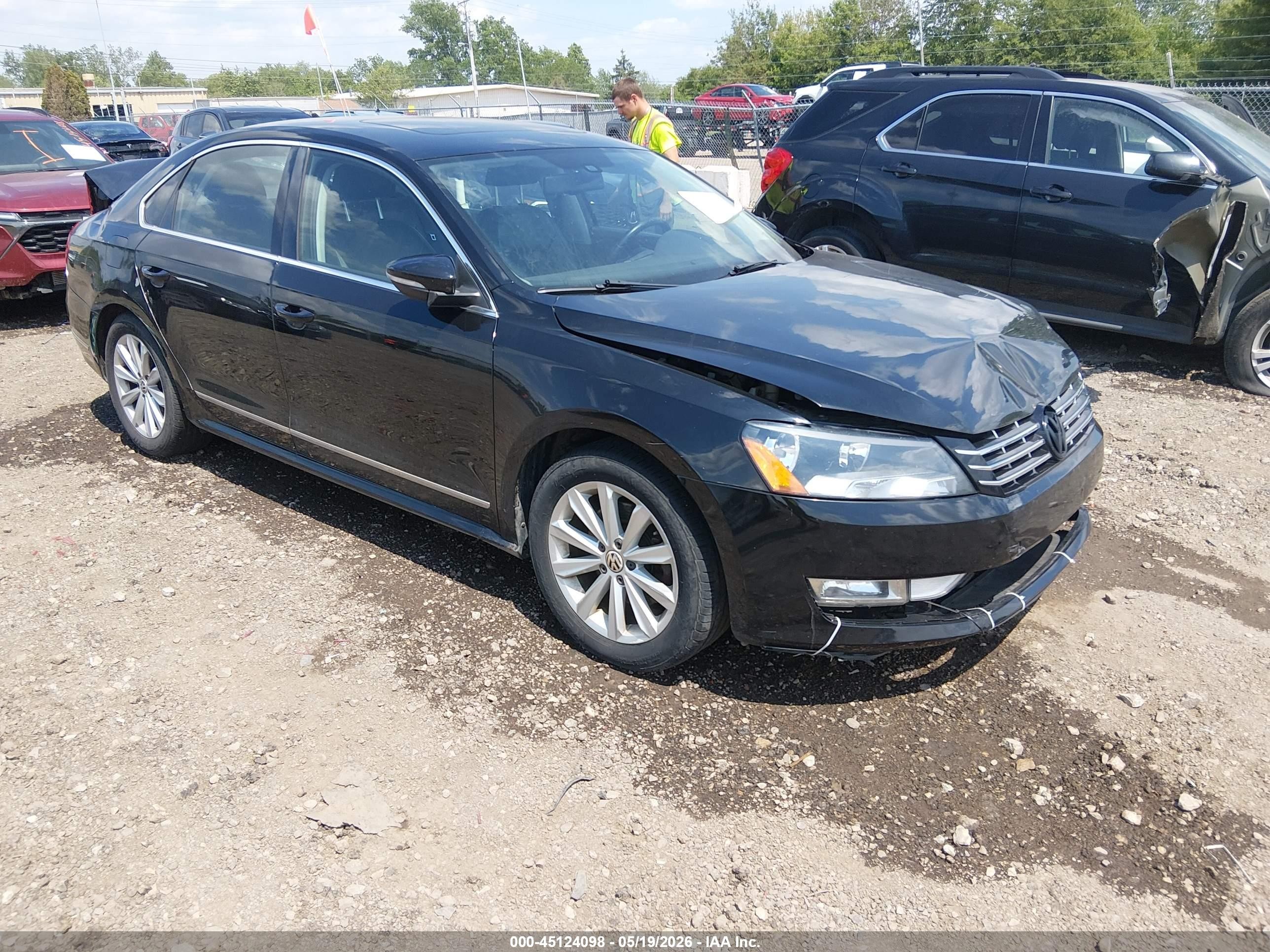 2012 Volkswagen Passat 2.5l Sel Premium Black vin: 1VWCP7A36CC040156
