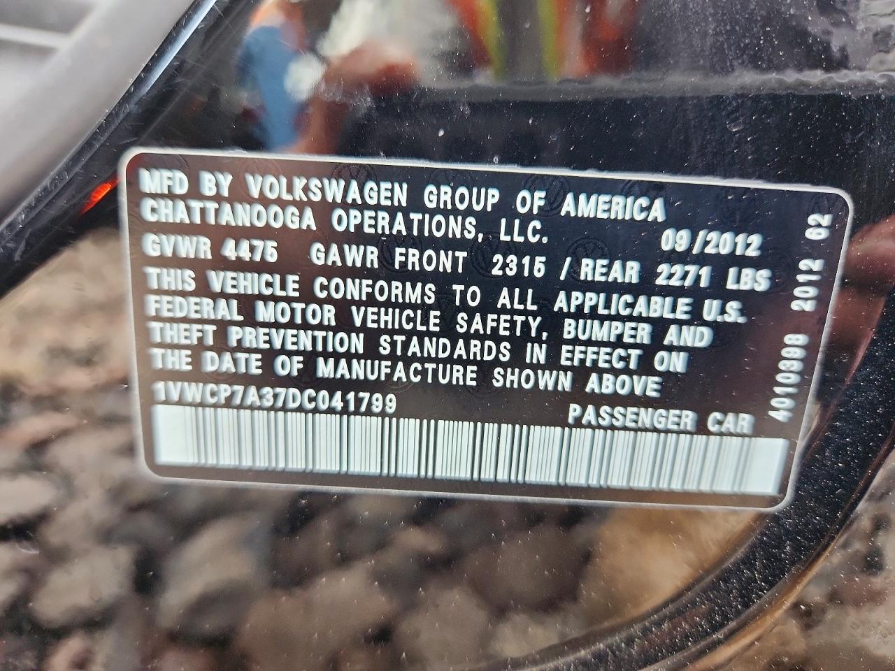 2013 Volkswagen Passat Sel Черный vin: 1VWCP7A37DC041799