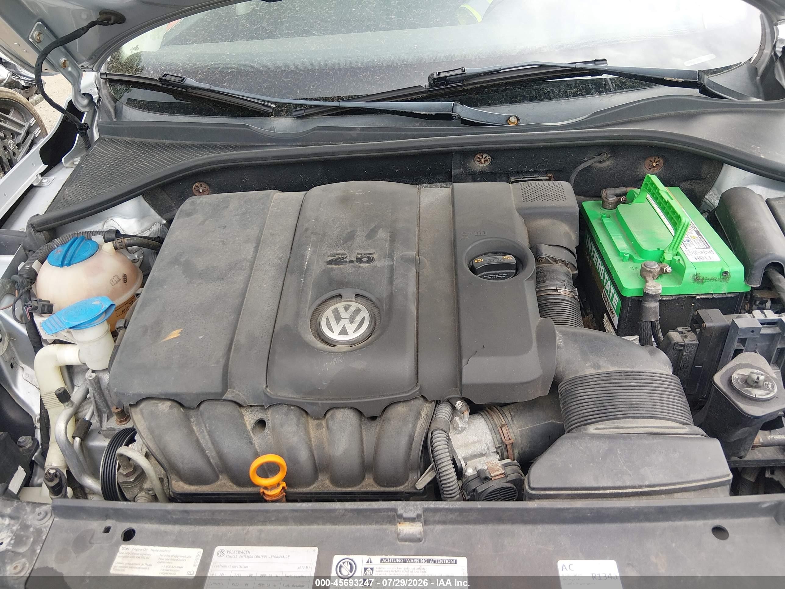 2013 Volkswagen Passat 2.5l Sel Silver vin: 1VWCP7A39DC091555