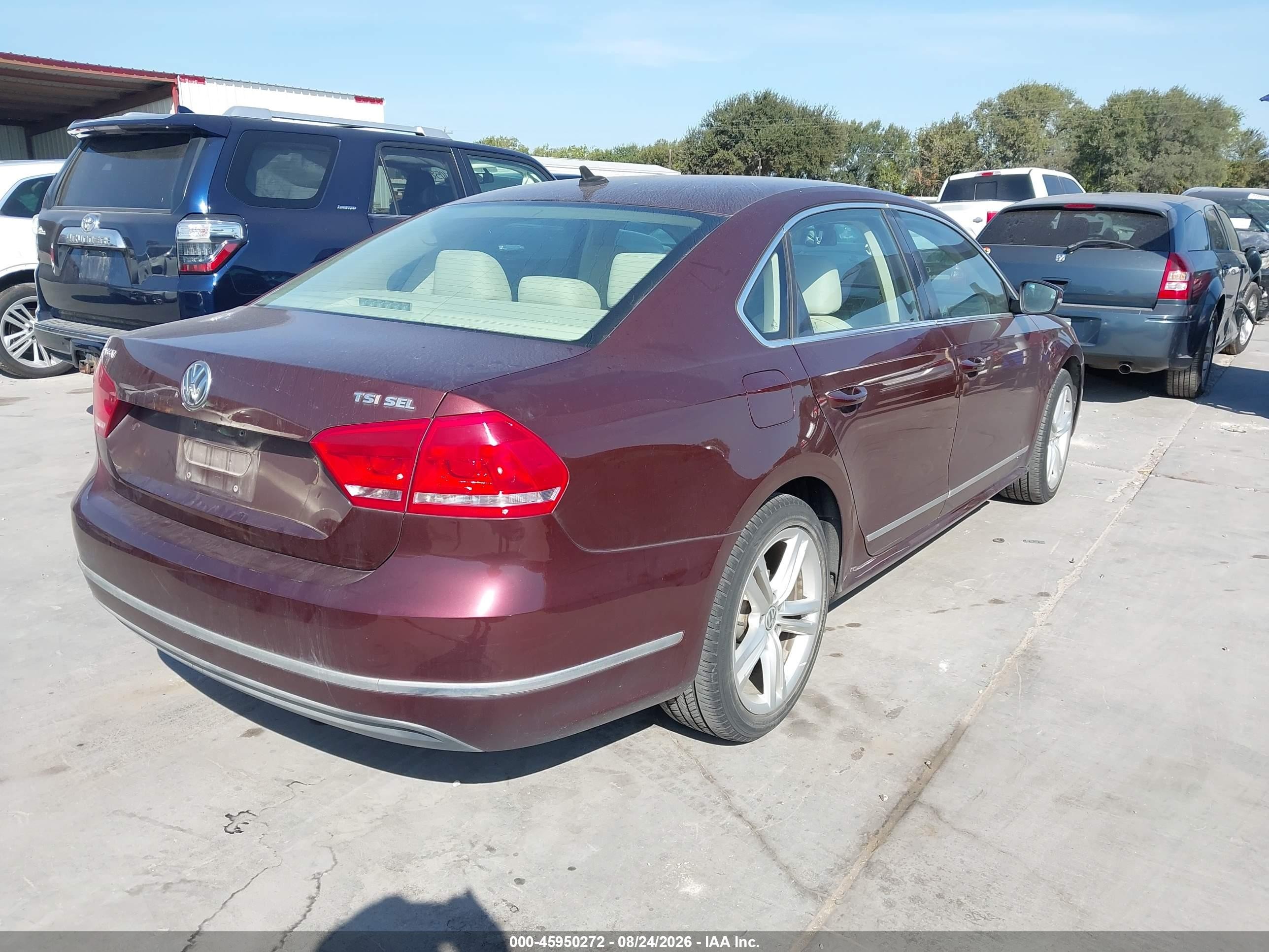 2014 Volkswagen Passat 1.8t Sel Premium Burgundy vin: 1VWCS7A30EC080847