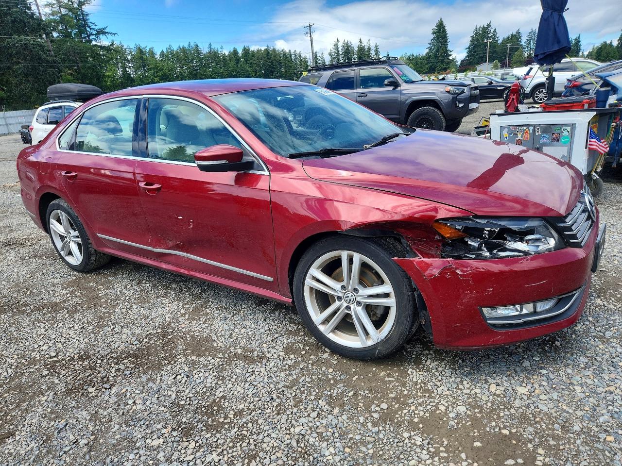 2015 Volkswagen Passat Sel Red vin: 1VWCS7A3XFC116142