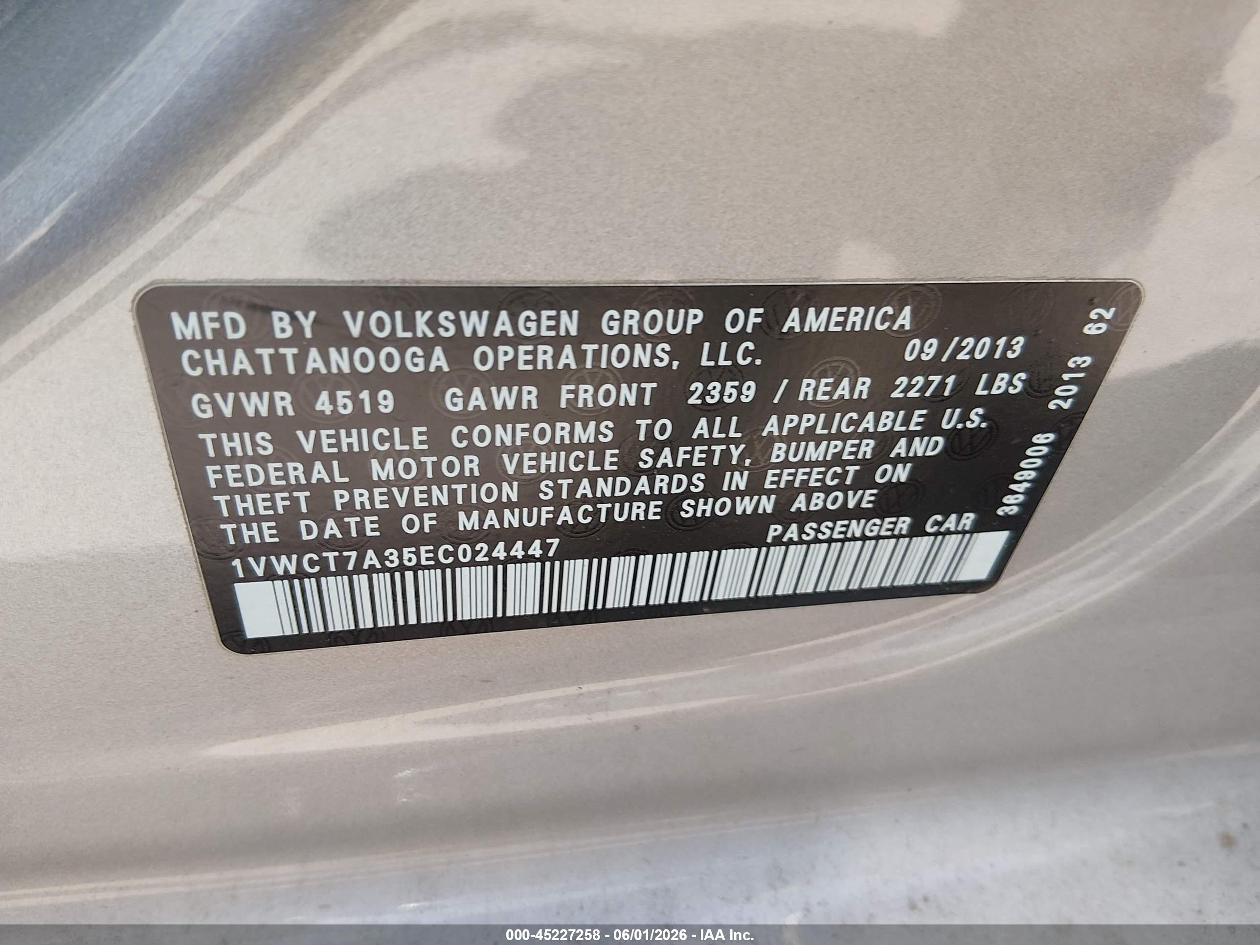 2014 Volkswagen Passat 1.8t Sel Premium Silver vin: 1VWCT7A35EC024447
