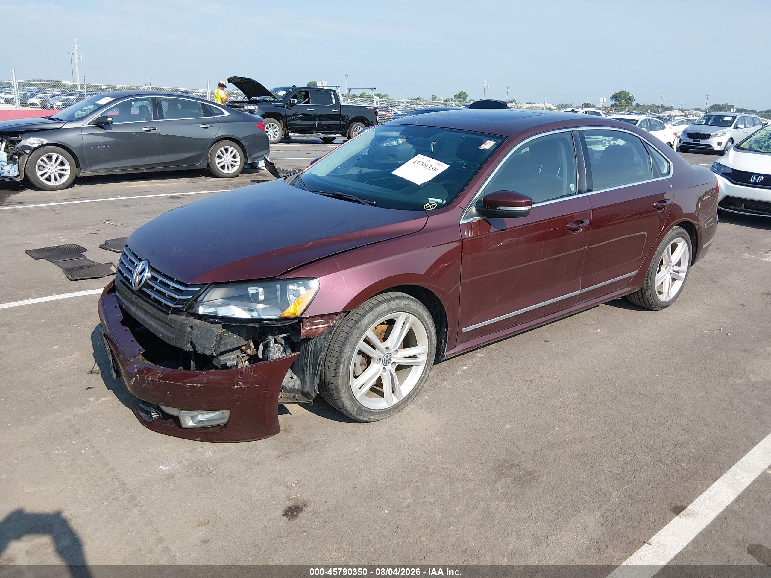 2014 Volkswagen Passat 1.8t Sel Premium Burgundy vin: 1VWCT7A36EC044996