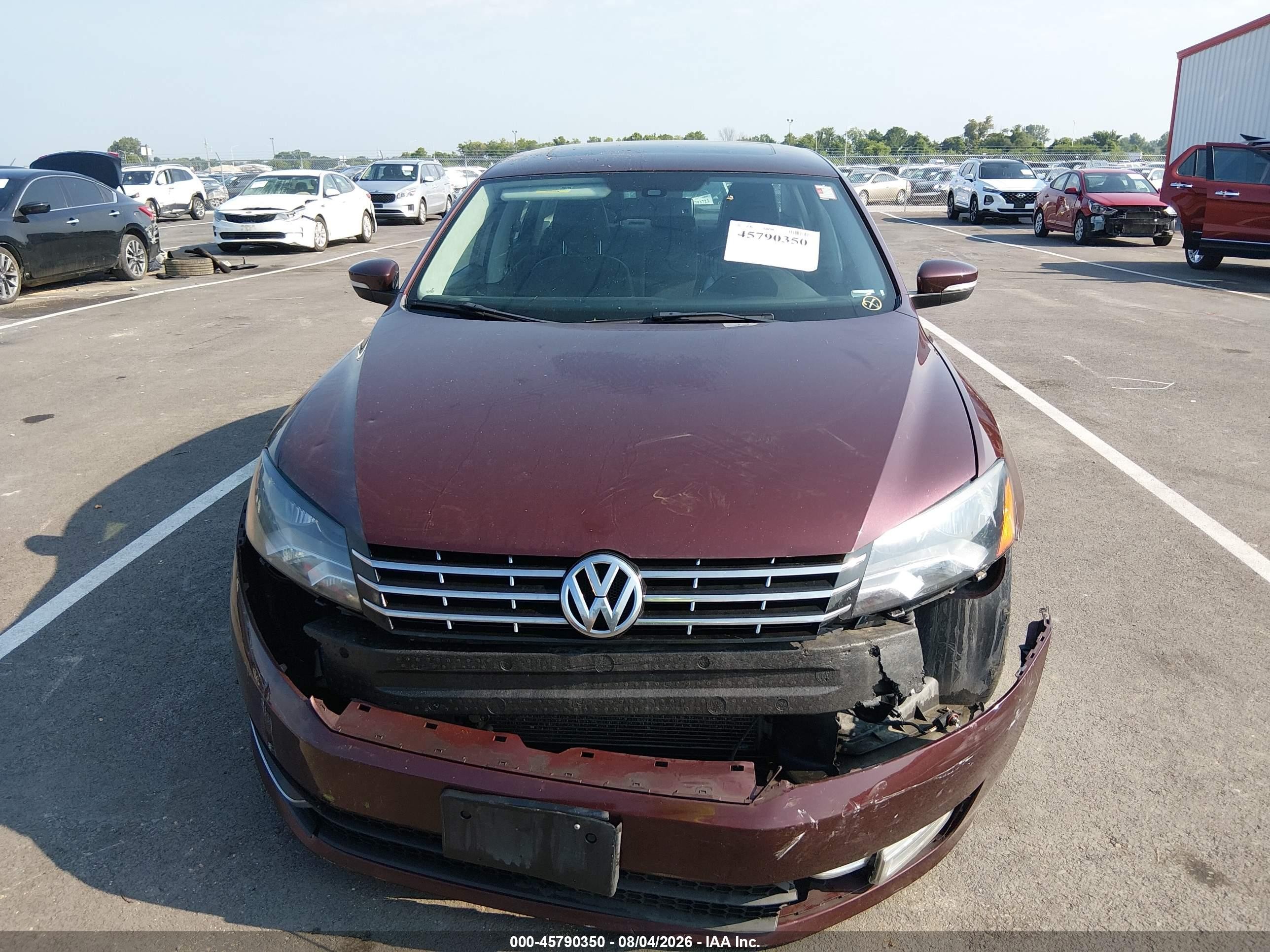 2014 Volkswagen Passat 1.8t Sel Premium Burgundy vin: 1VWCT7A36EC044996