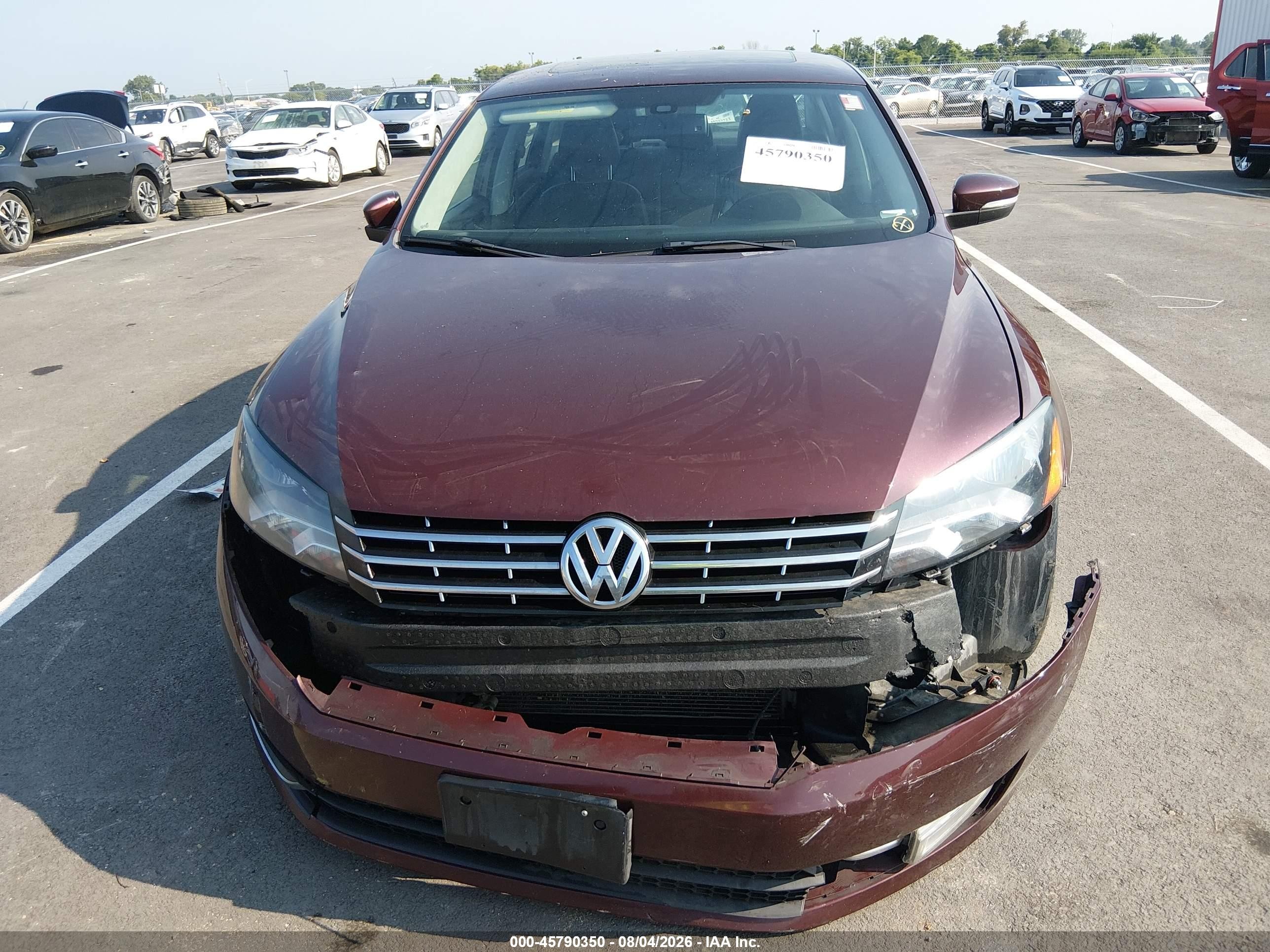2014 Volkswagen Passat 1.8t Sel Premium Burgundy vin: 1VWCT7A36EC044996