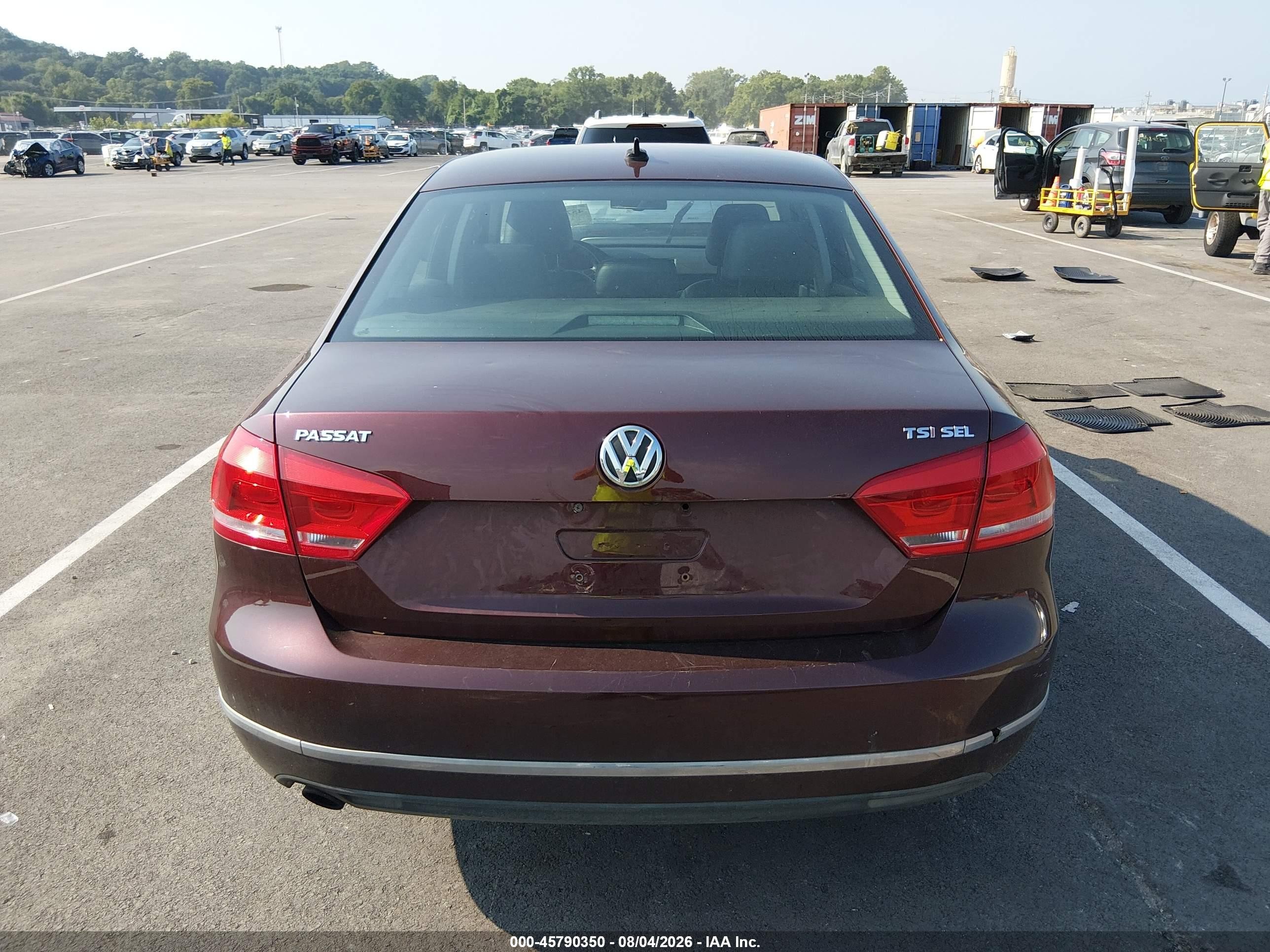2014 Volkswagen Passat 1.8t Sel Premium Burgundy vin: 1VWCT7A36EC044996