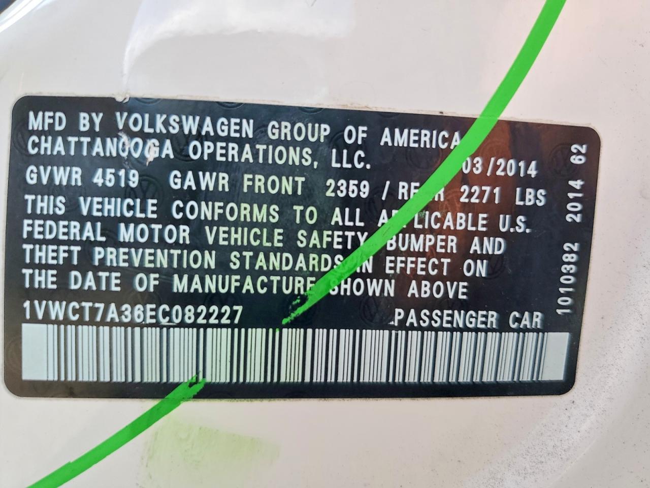 2014 Volkswagen Passat Sel Белый vin: 1VWCT7A36EC082227