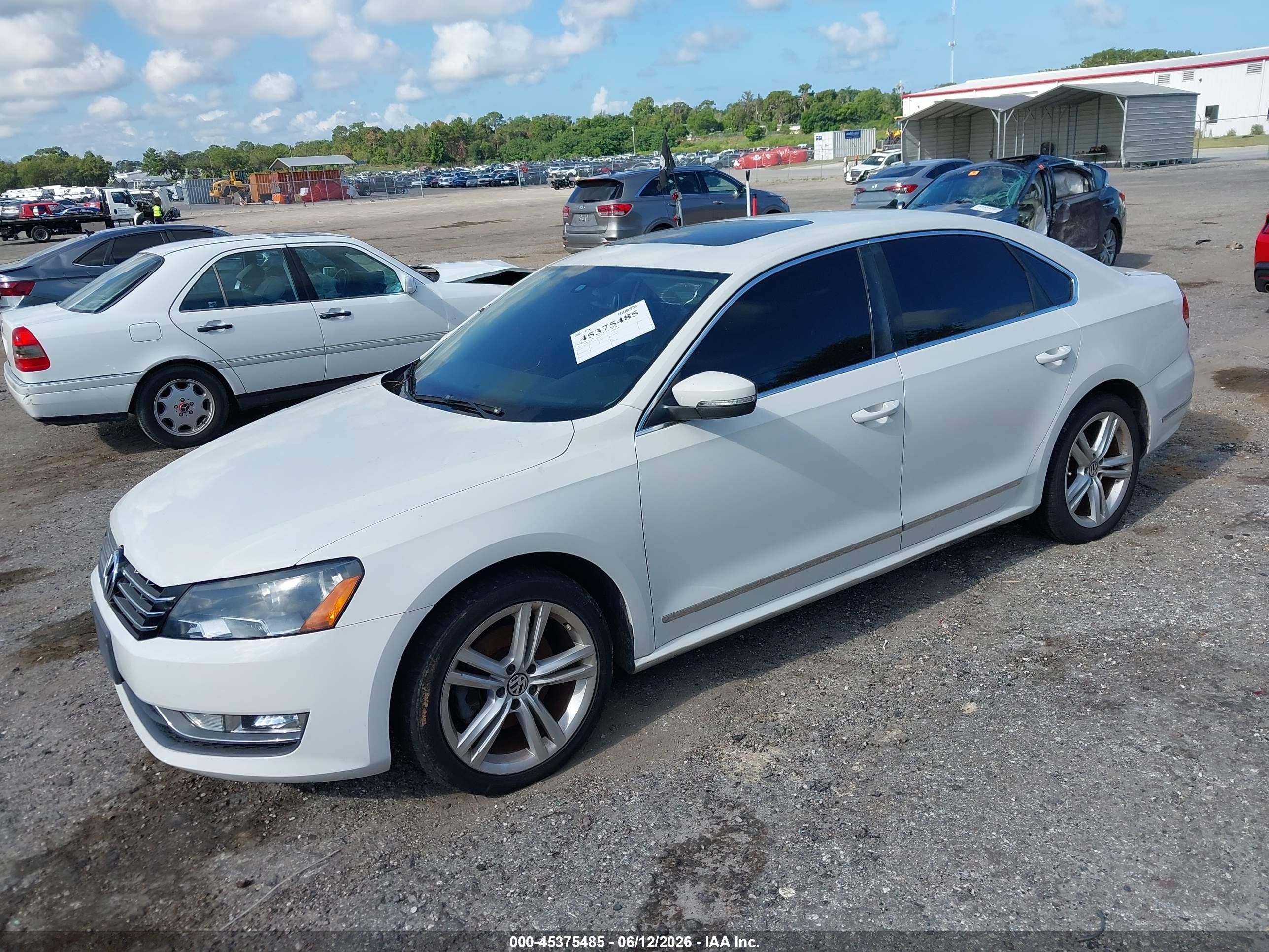 2015 Volkswagen Passat 2.0l Tdi Sel Premium White vin: 1VWCV7A35FC028753