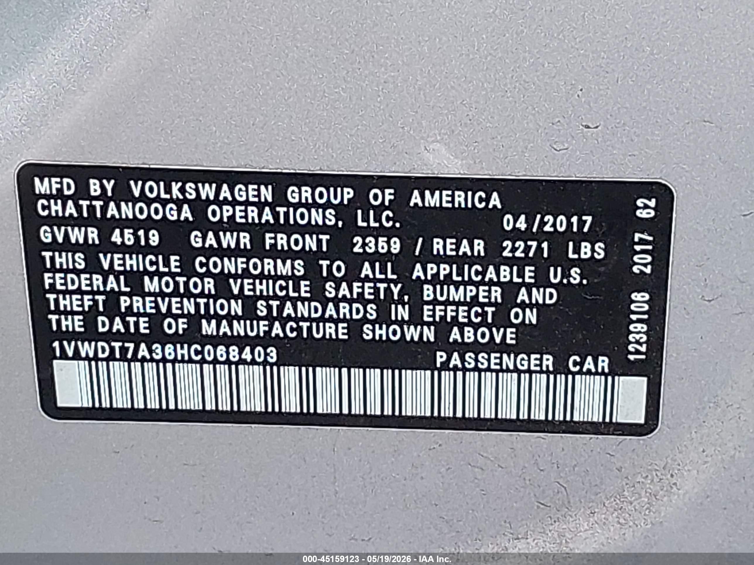 2017 Volkswagen Passat 1.8t R-line Silver vin: 1VWDT7A36HC068403