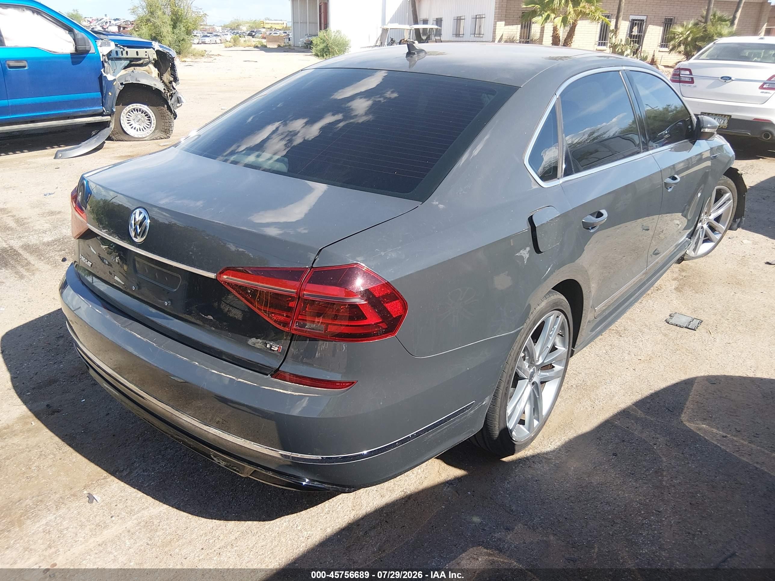 2017 Volkswagen Passat 1.8t R-line Gray vin: 1VWDT7A3XHC027417