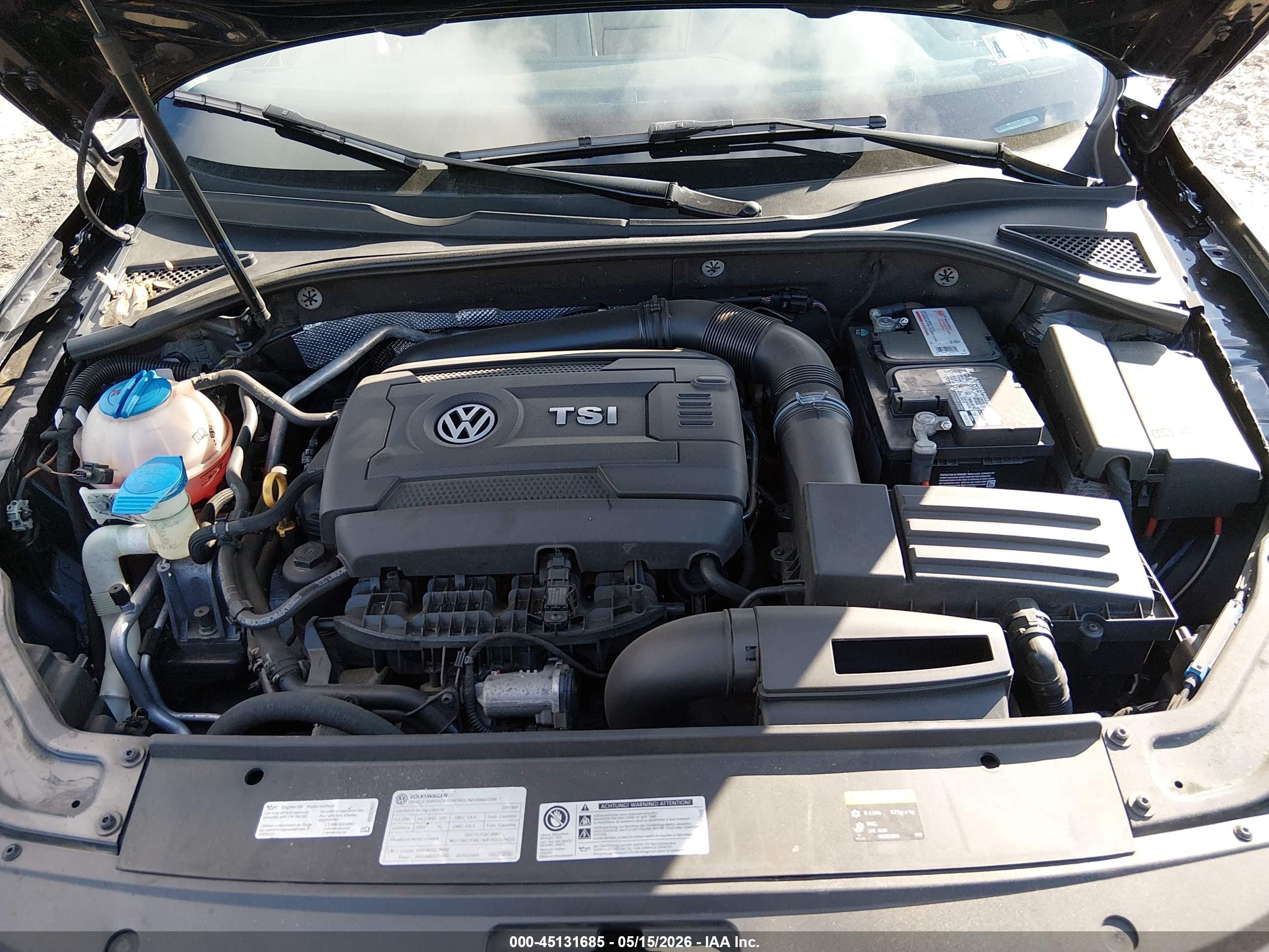 2017 Volkswagen Passat 1.8t Se Black vin: 1VWGT7A39HC030385