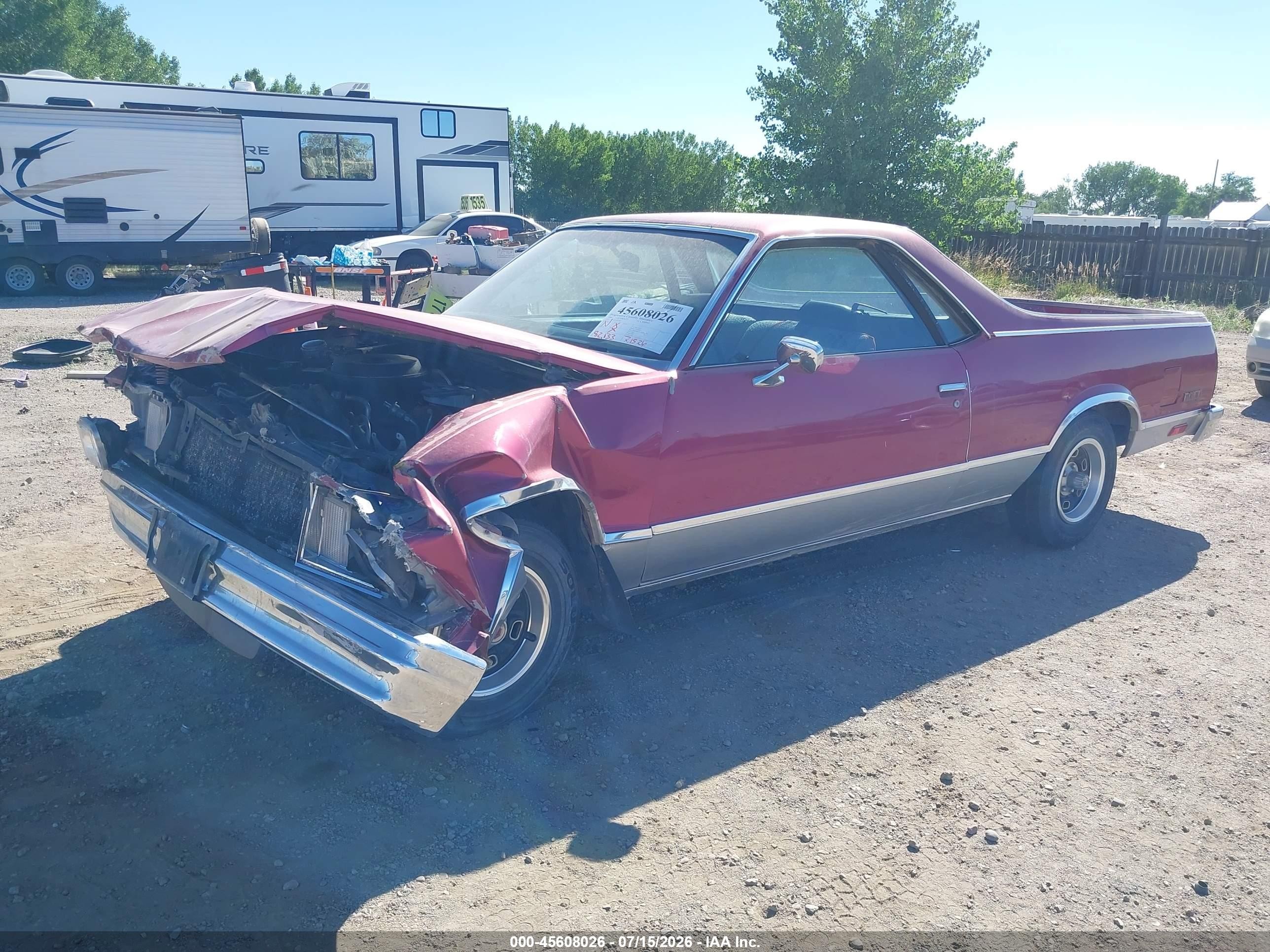 1980 Chevrolet El Camino   Бордовый vin: 1WB0JAZ401485    