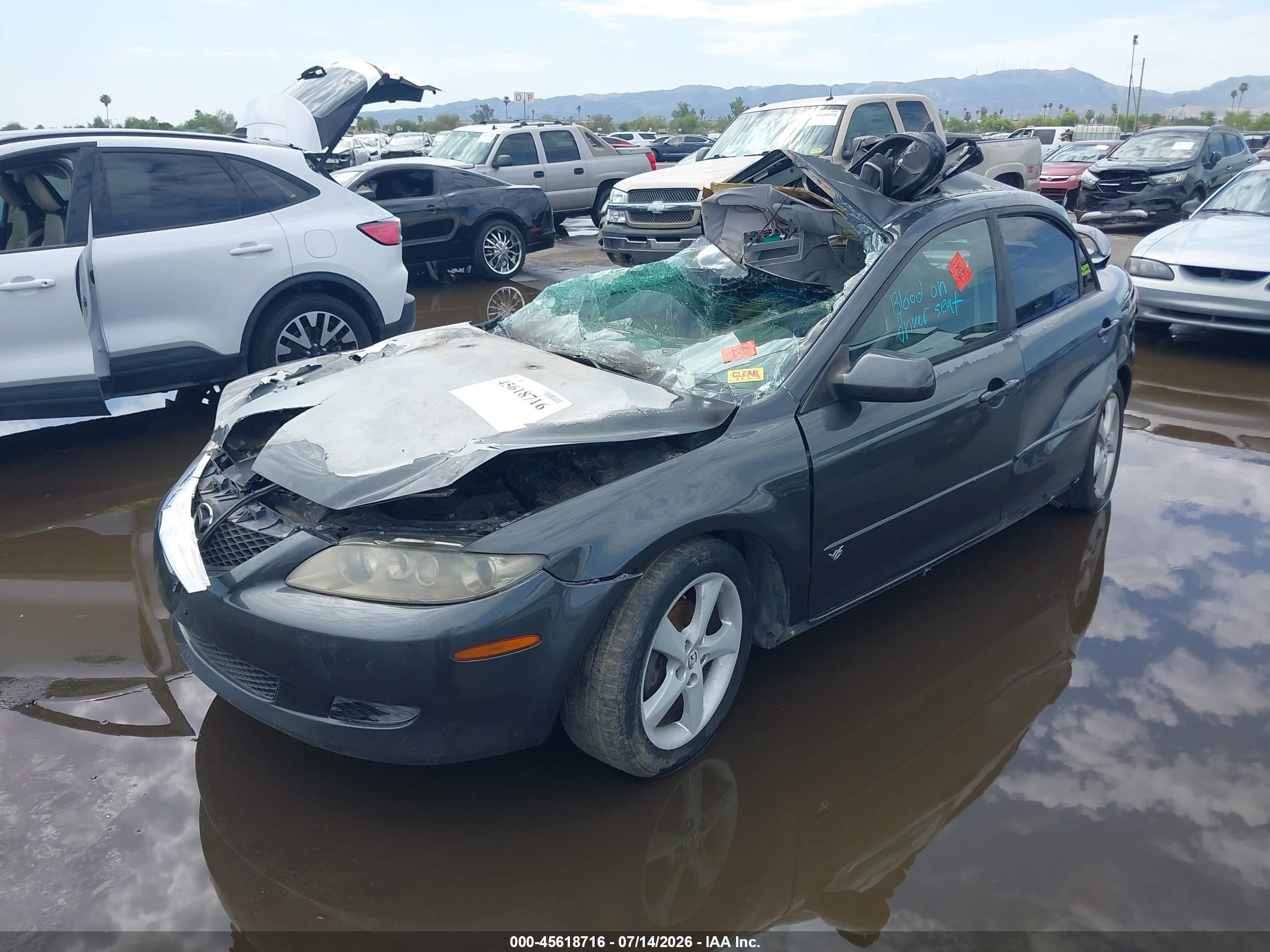 2003 Mazda Mazda6 S Серый vin: 1YVFP80D035M52233
