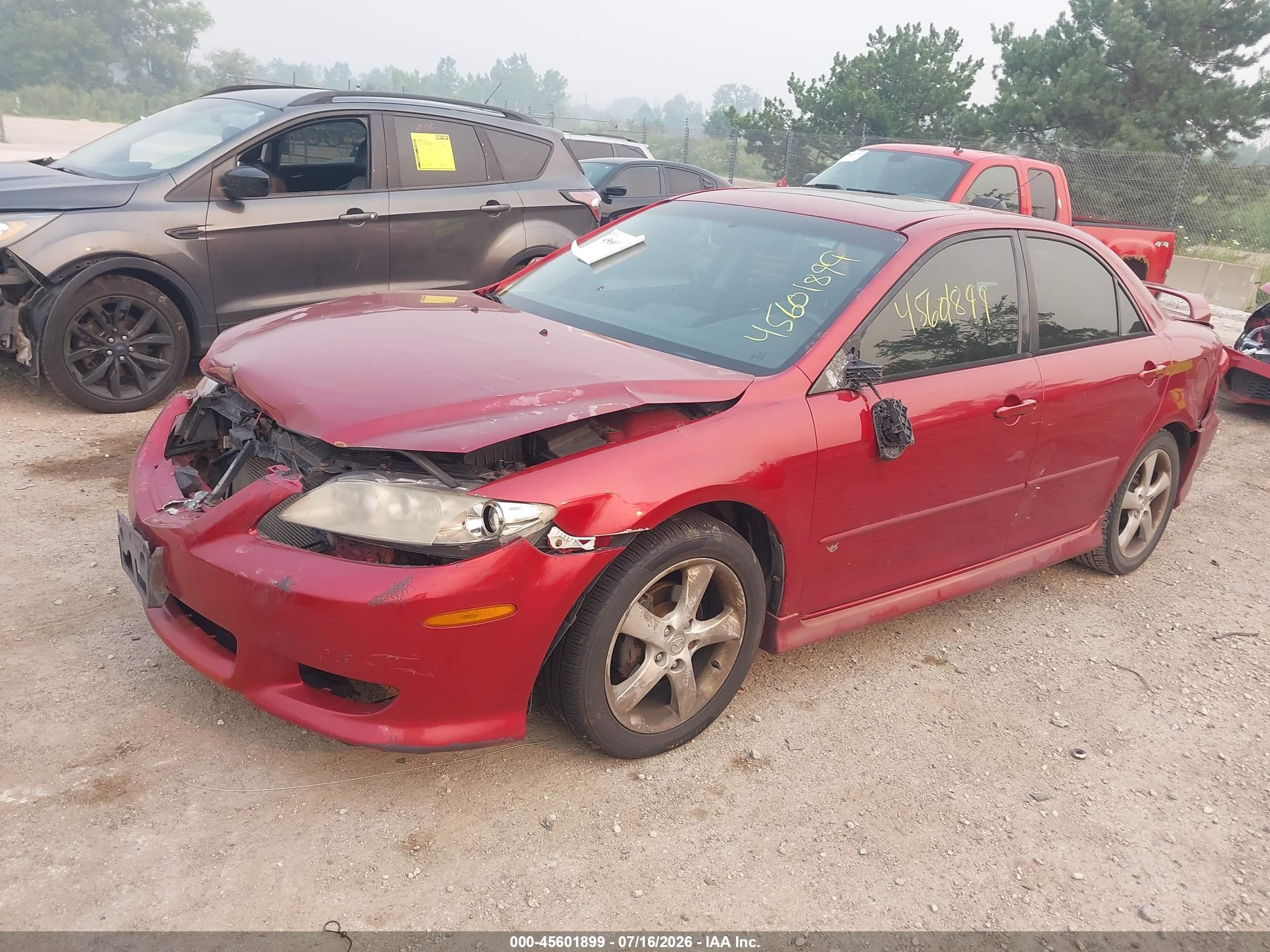 2004 Mazda Mazda6 S Красный vin: 1YVFP80D245N12384