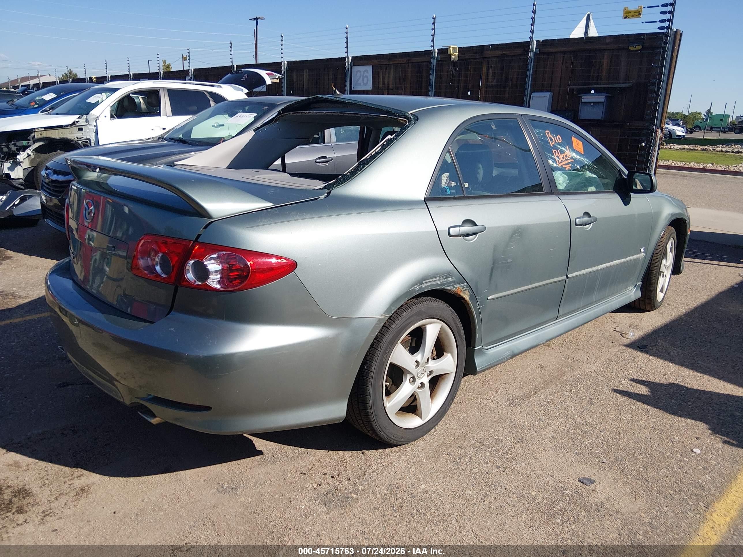 2004 Mazda Mazda6 S Green vin: 1YVFP80D745N83600