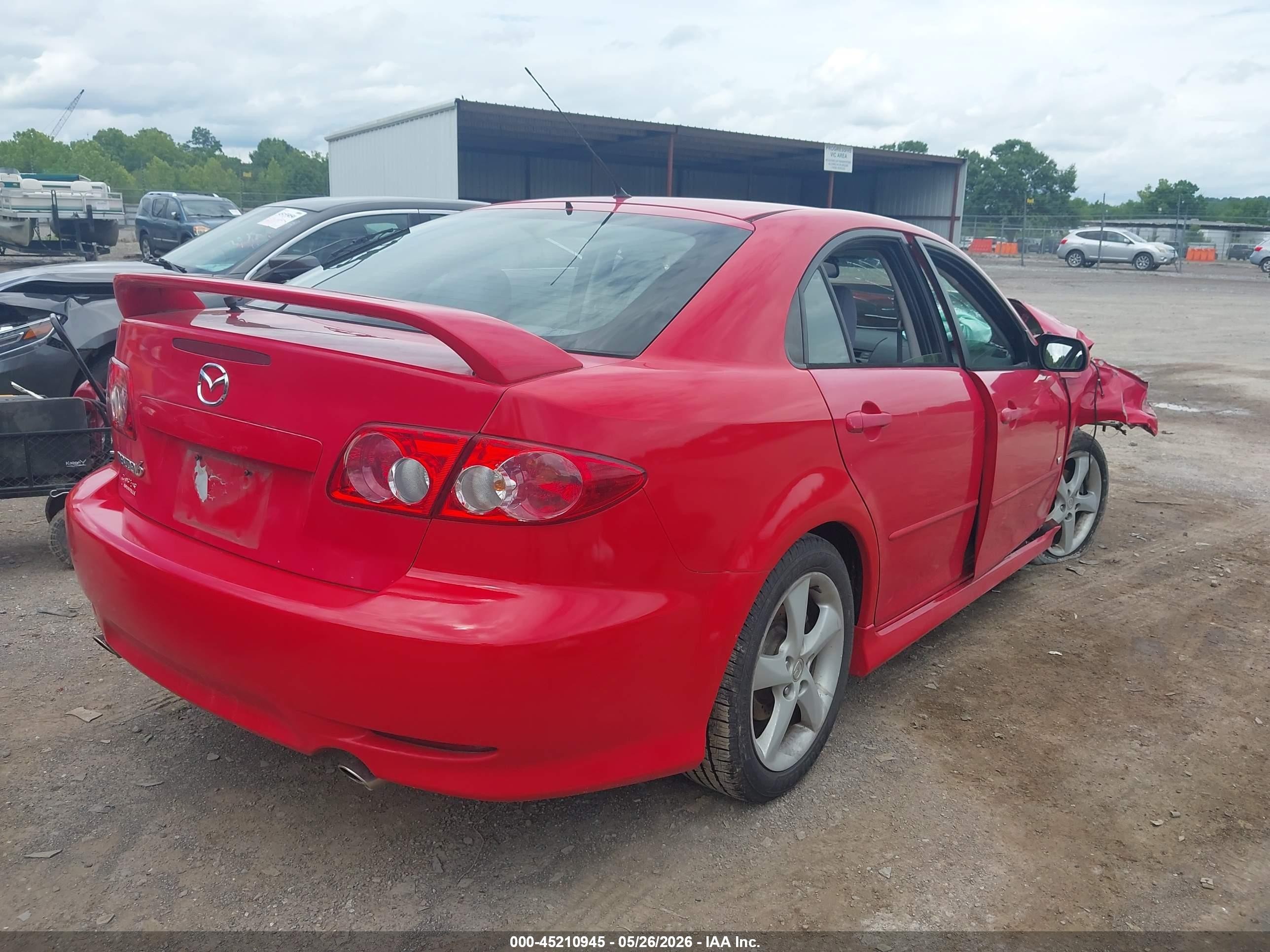 2004 Mazda Mazda6 S Red vin: 1YVFP84D545N65588