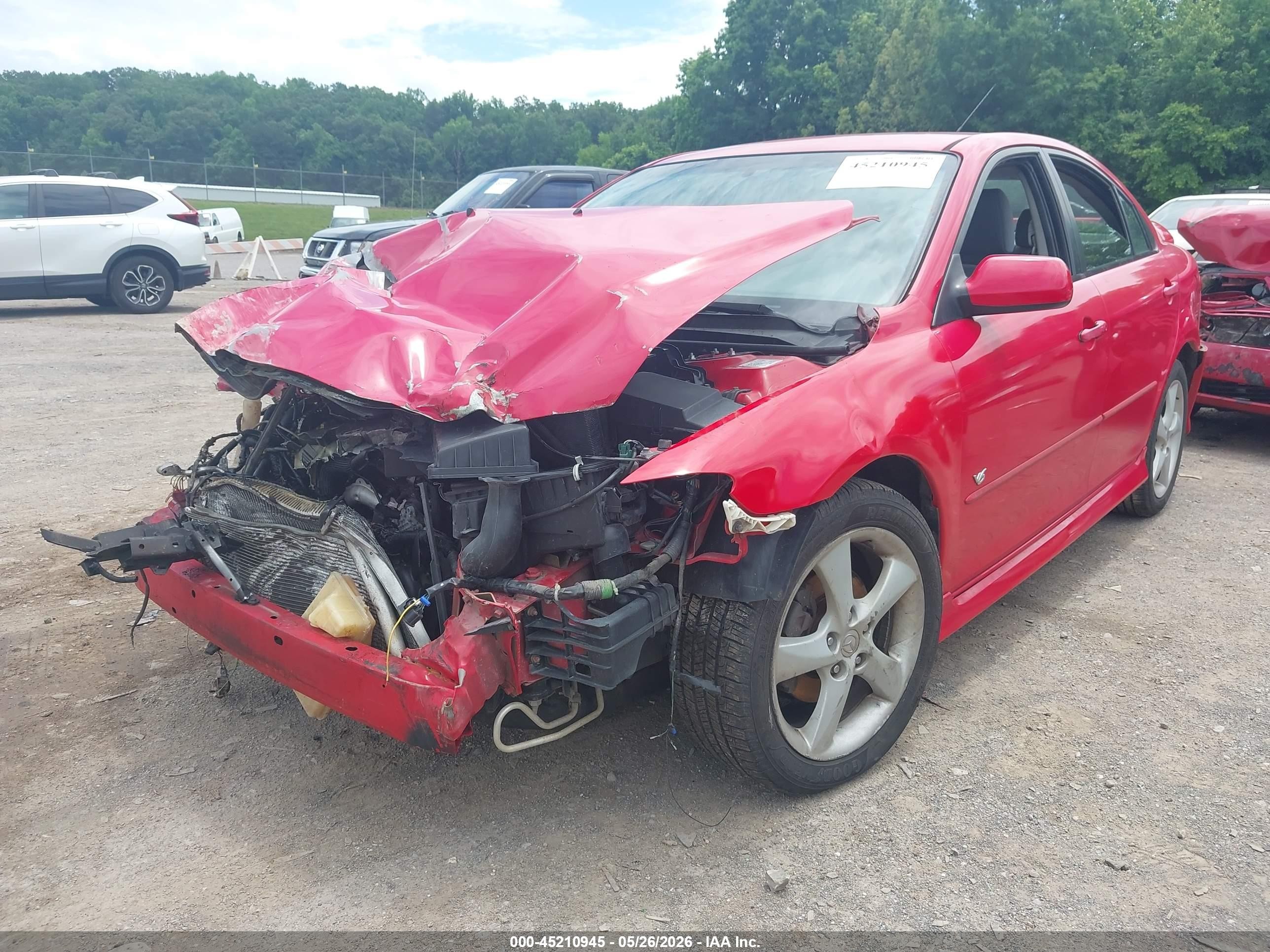 2004 Mazda Mazda6 S Red vin: 1YVFP84D545N65588