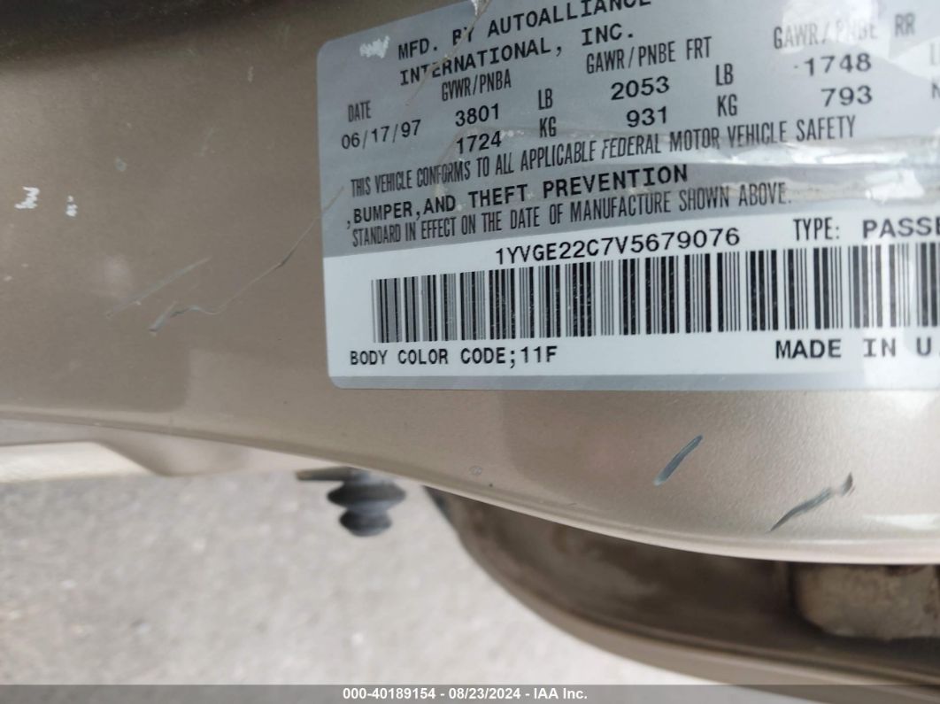 Price & History 1997 Mazda 626 Dx/lx 2l I4 Fi F4 vin