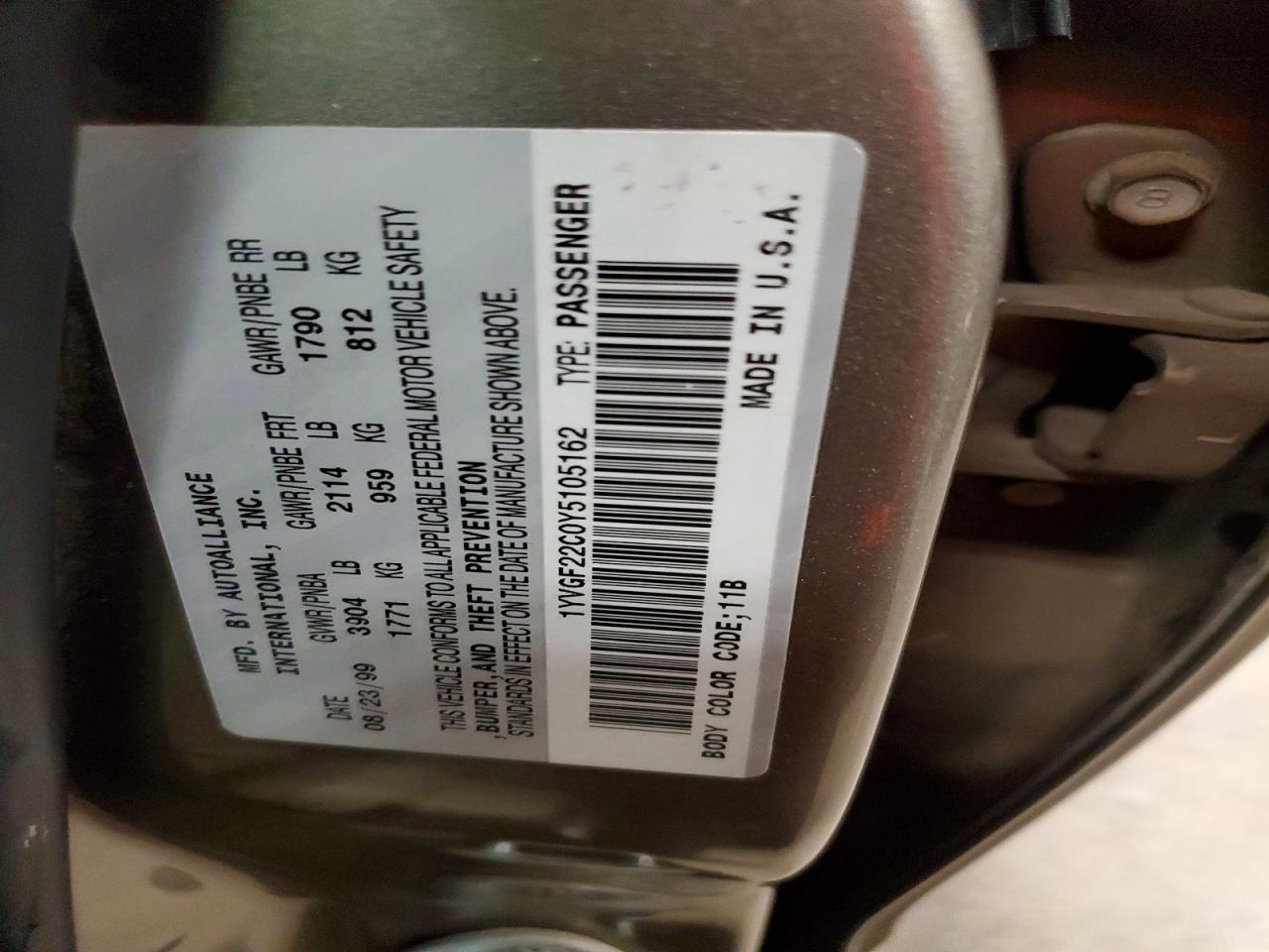 2000 Mazda 626 Es Gray vin: 1YVGF22C0Y5105162