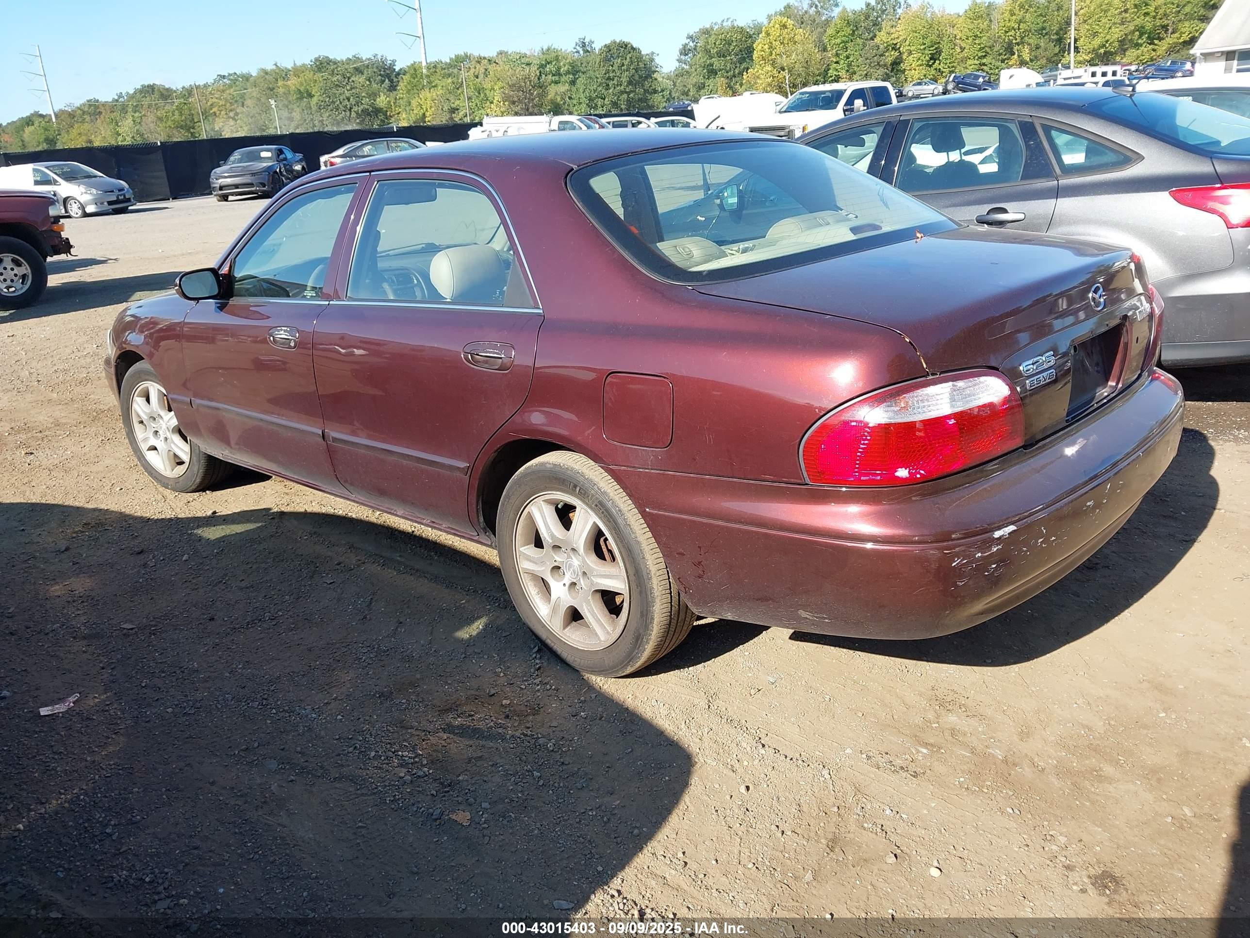 2001 Mazda 626 Es V6/lx V6 Burgundy vin: 1YVGF22D915205775