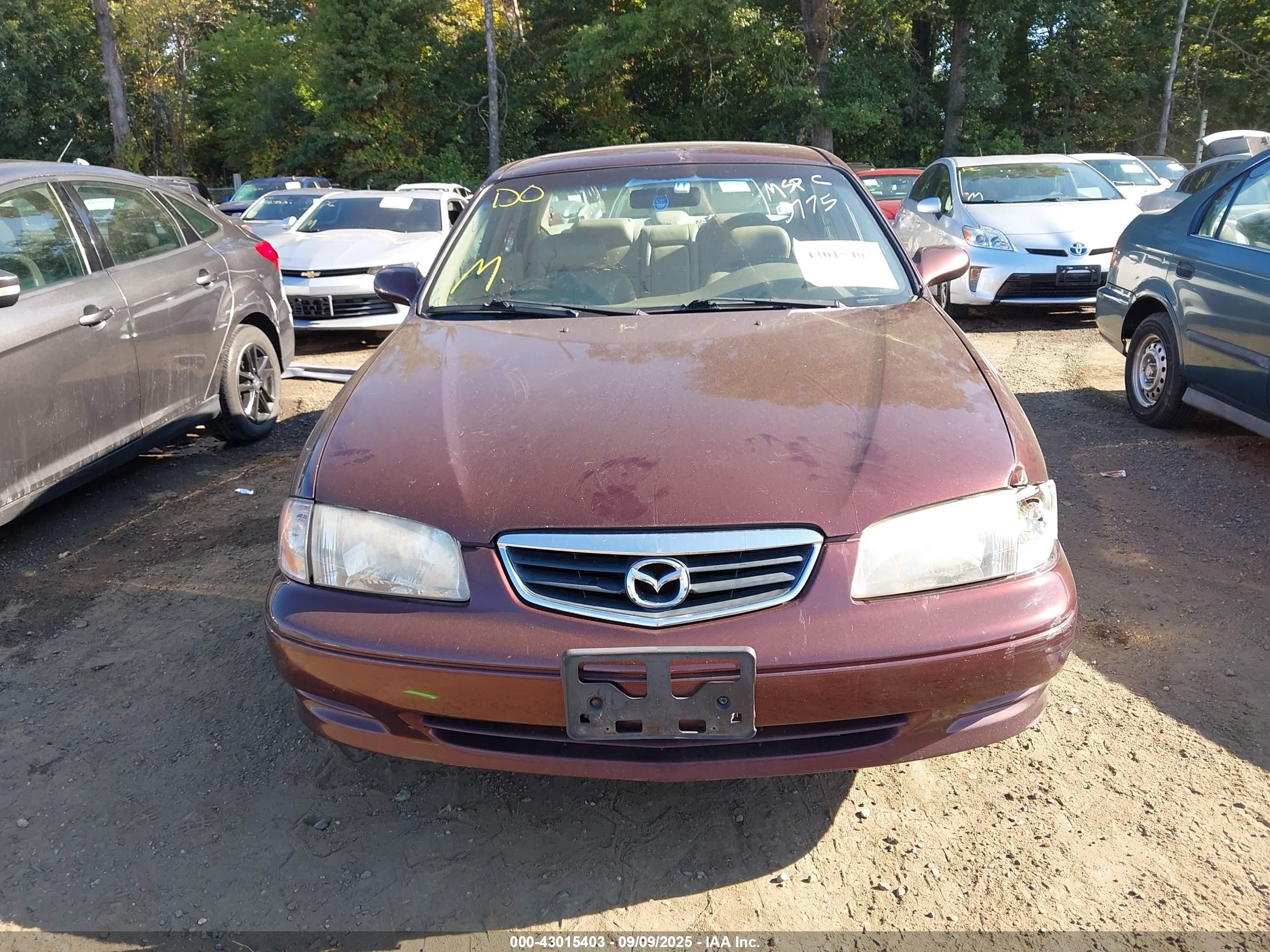 2001 Mazda 626 Es V6/lx V6 Burgundy vin: 1YVGF22D915205775