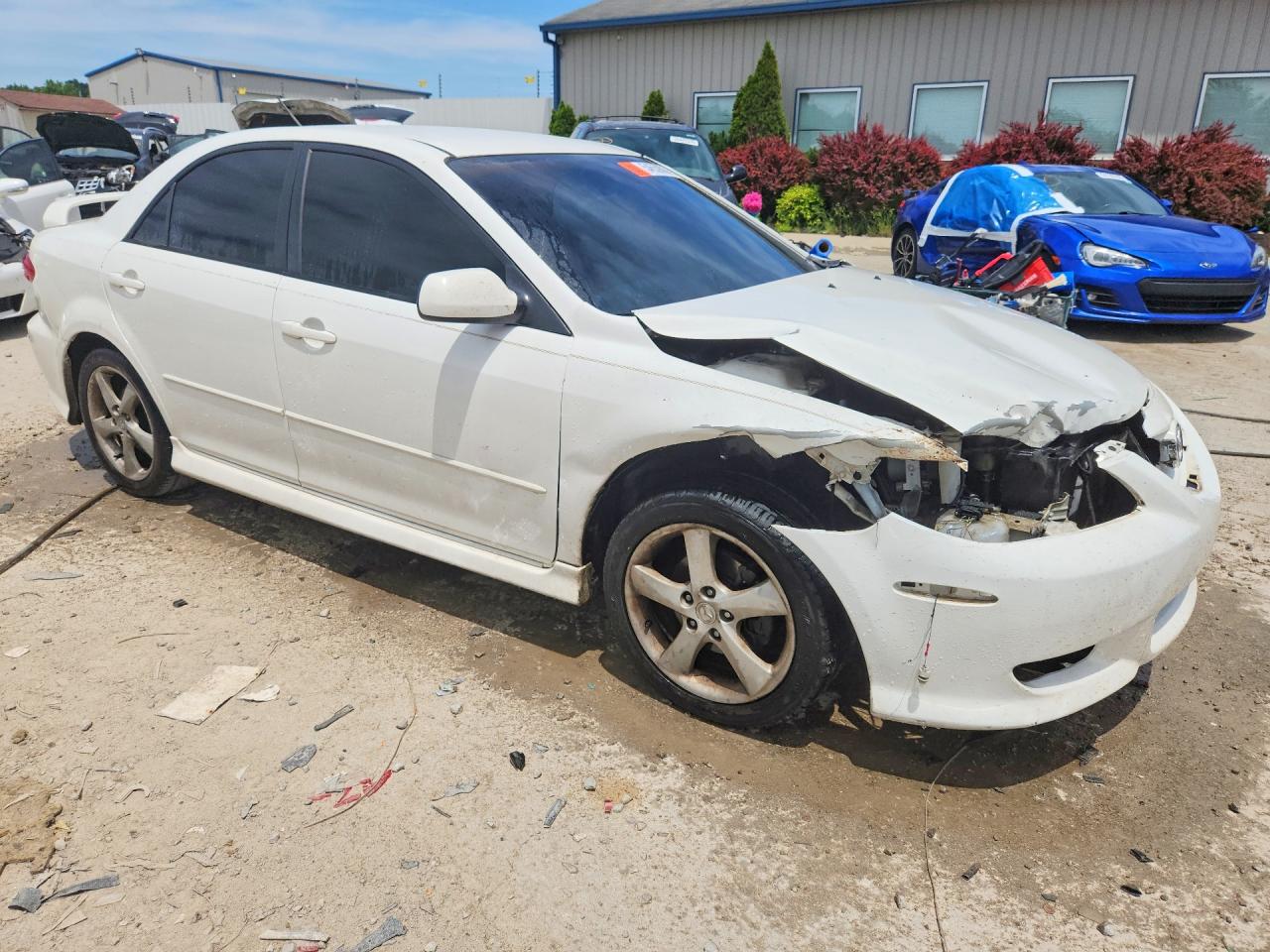 2005 Mazda 6 I White vin: 1YVHP80C055M41123