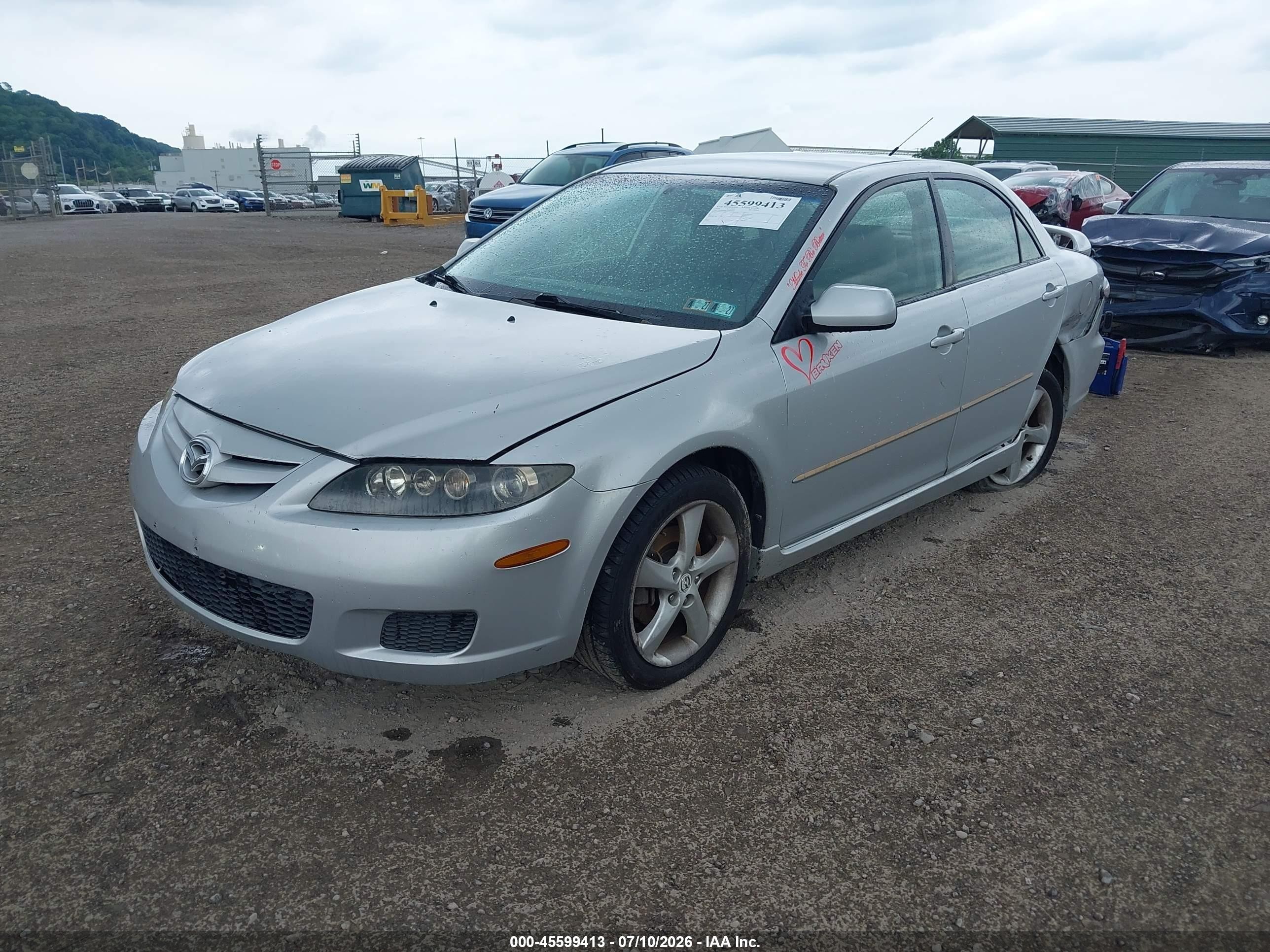 2008 Mazda Mazda6 I Sport Ve Silver vin: 1YVHP80C285M44383