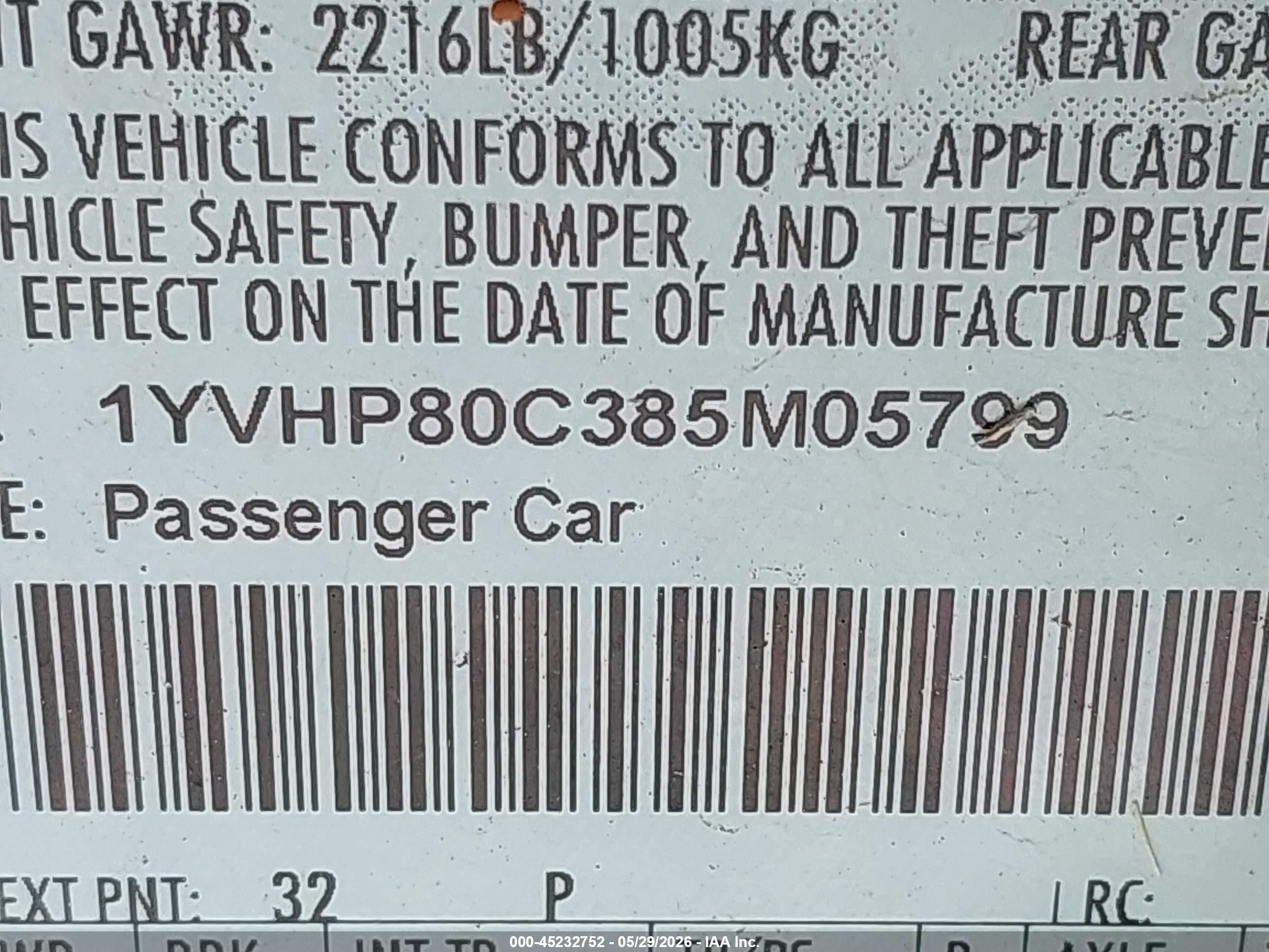 2008 Mazda Mazda6 I Sport Ve Серебряный vin: 1YVHP80C385M05799