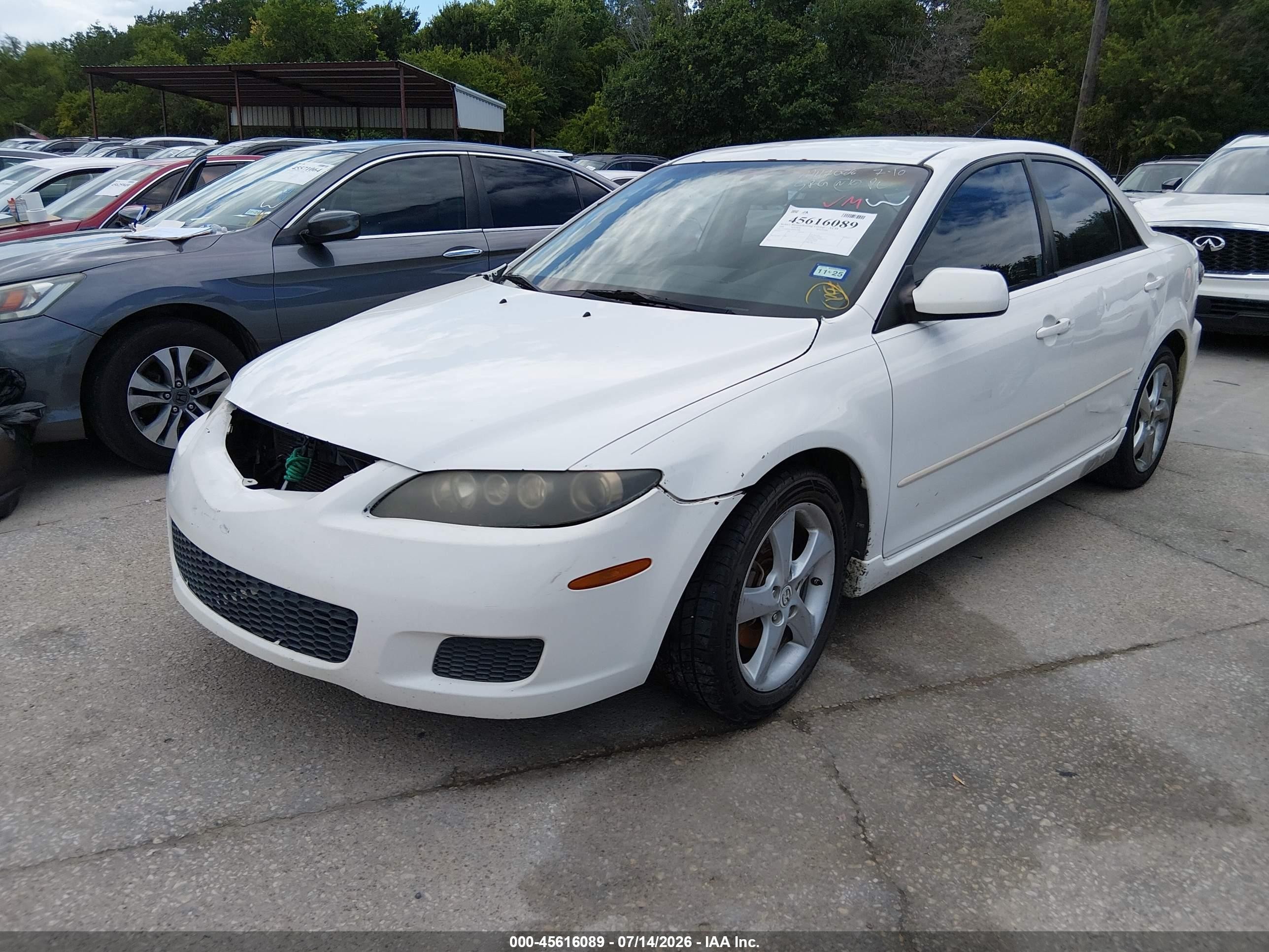 2008 Mazda Mazda6 I Sport Ve White vin: 1YVHP80C485M47088