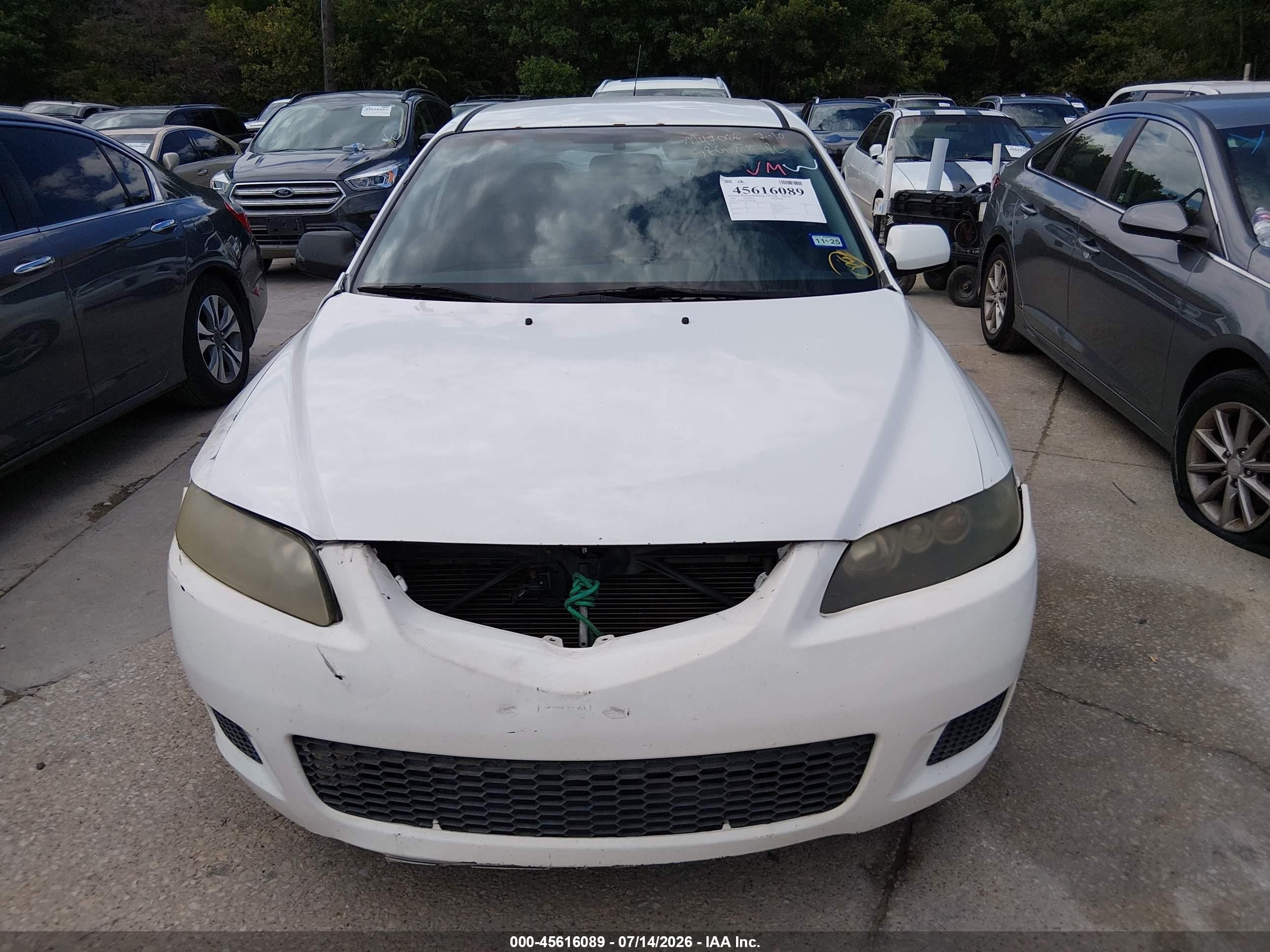 2008 Mazda Mazda6 I Sport Ve White vin: 1YVHP80C485M47088