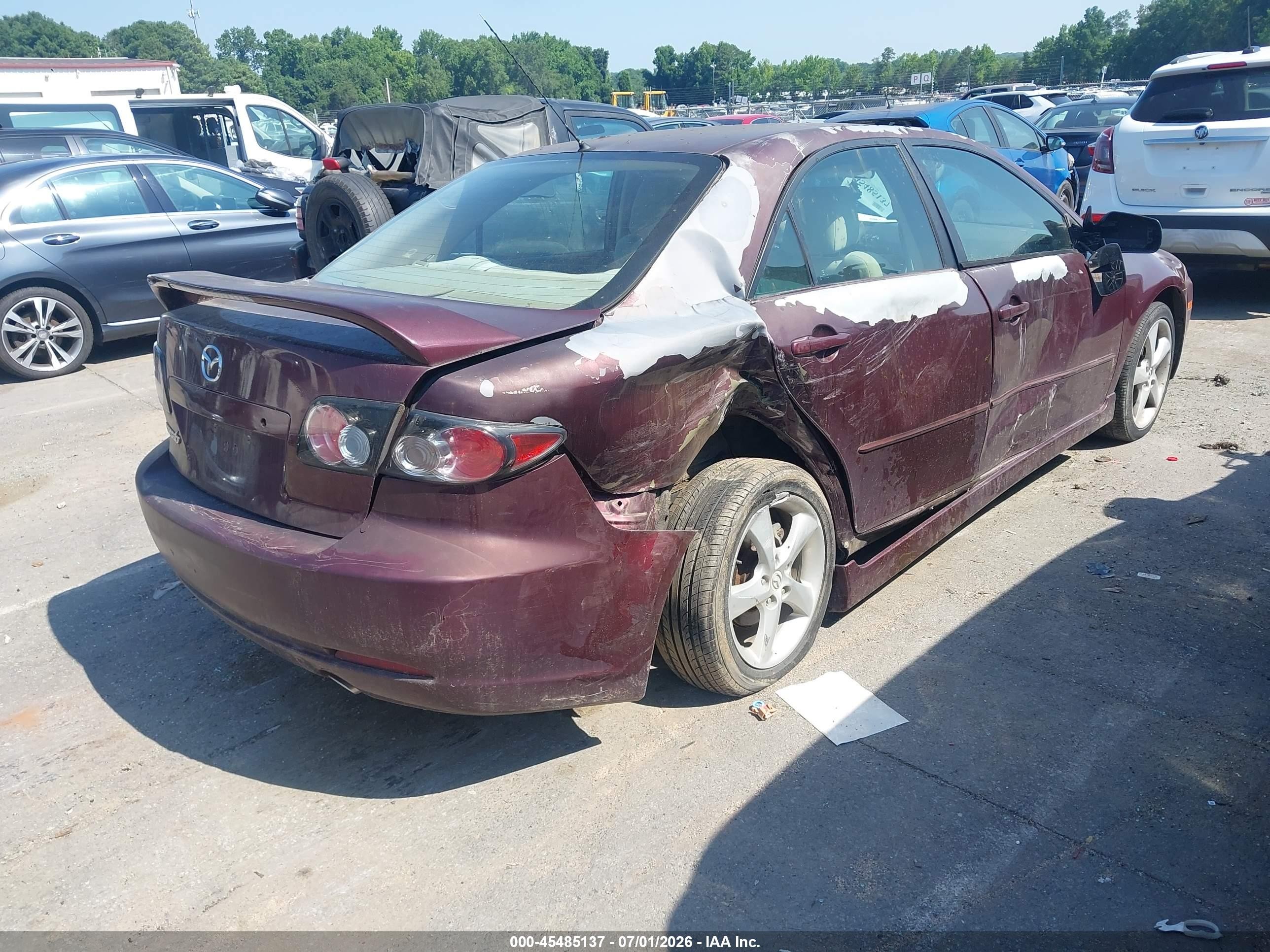 2008 Mazda Mazda6 I Sport Ve Бордовый vin: 1YVHP80CX85M24978