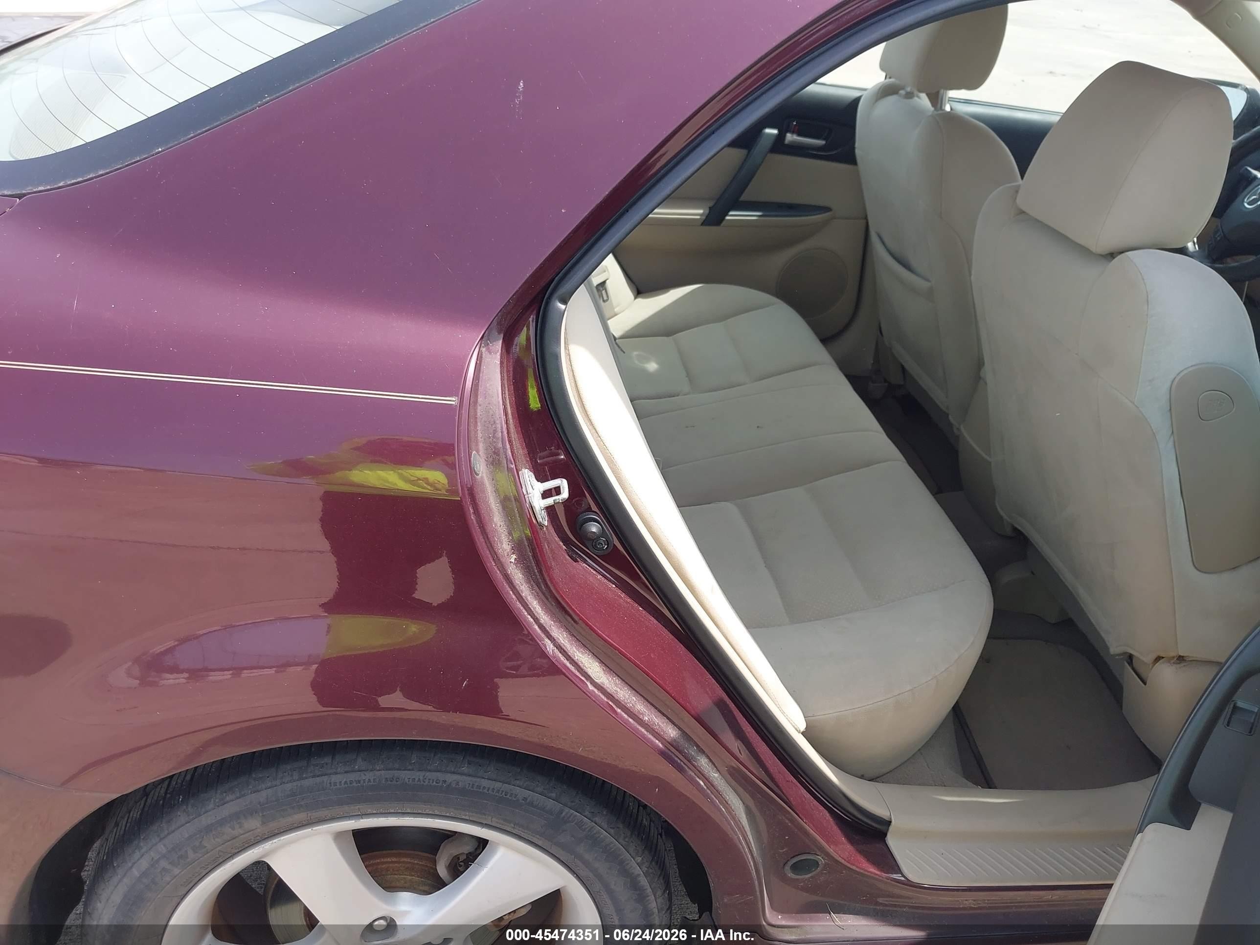 2008 Mazda Mazda6 I Sport Ve Purple vin: 1YVHP80CX85M44406