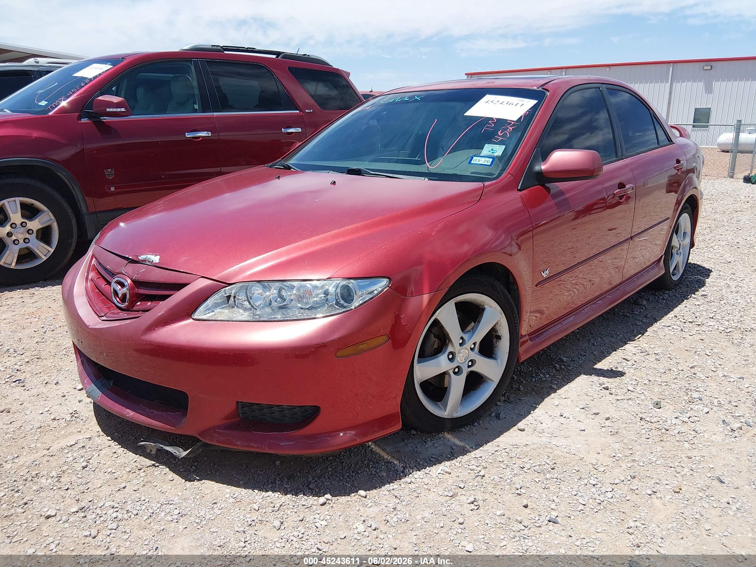 2004 Mazda Mazda6 S Red vin: 1YVHP80D945N66273