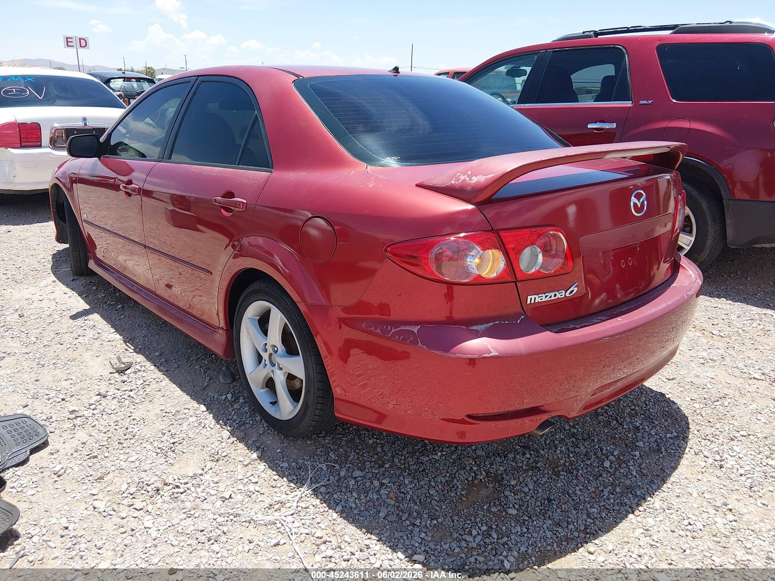 2004 Mazda Mazda6 S Red vin: 1YVHP80D945N66273