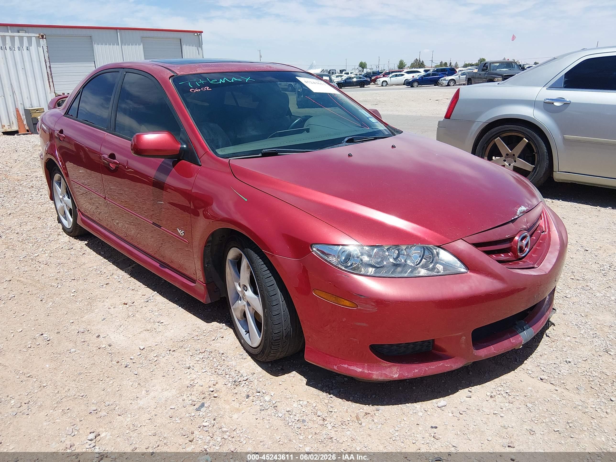 2004 Mazda Mazda6 S Red vin: 1YVHP80D945N66273