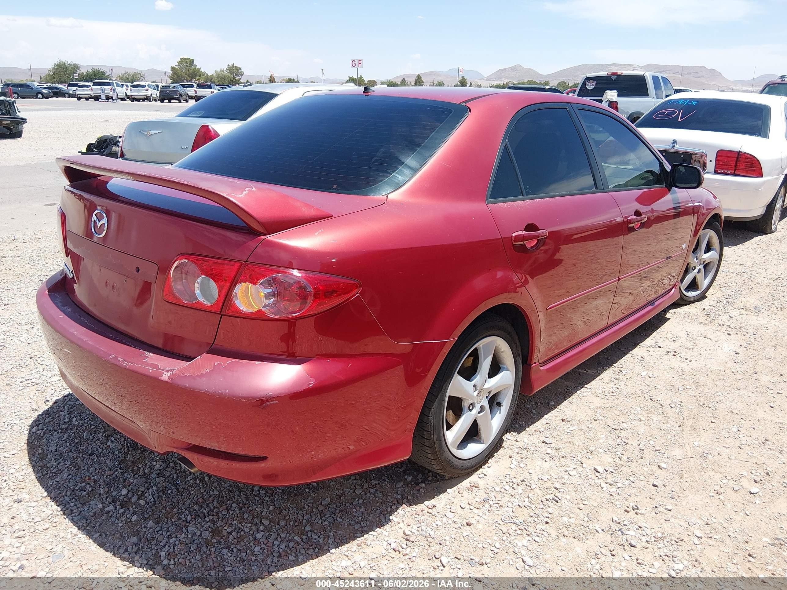 2004 Mazda Mazda6 S Red vin: 1YVHP80D945N66273