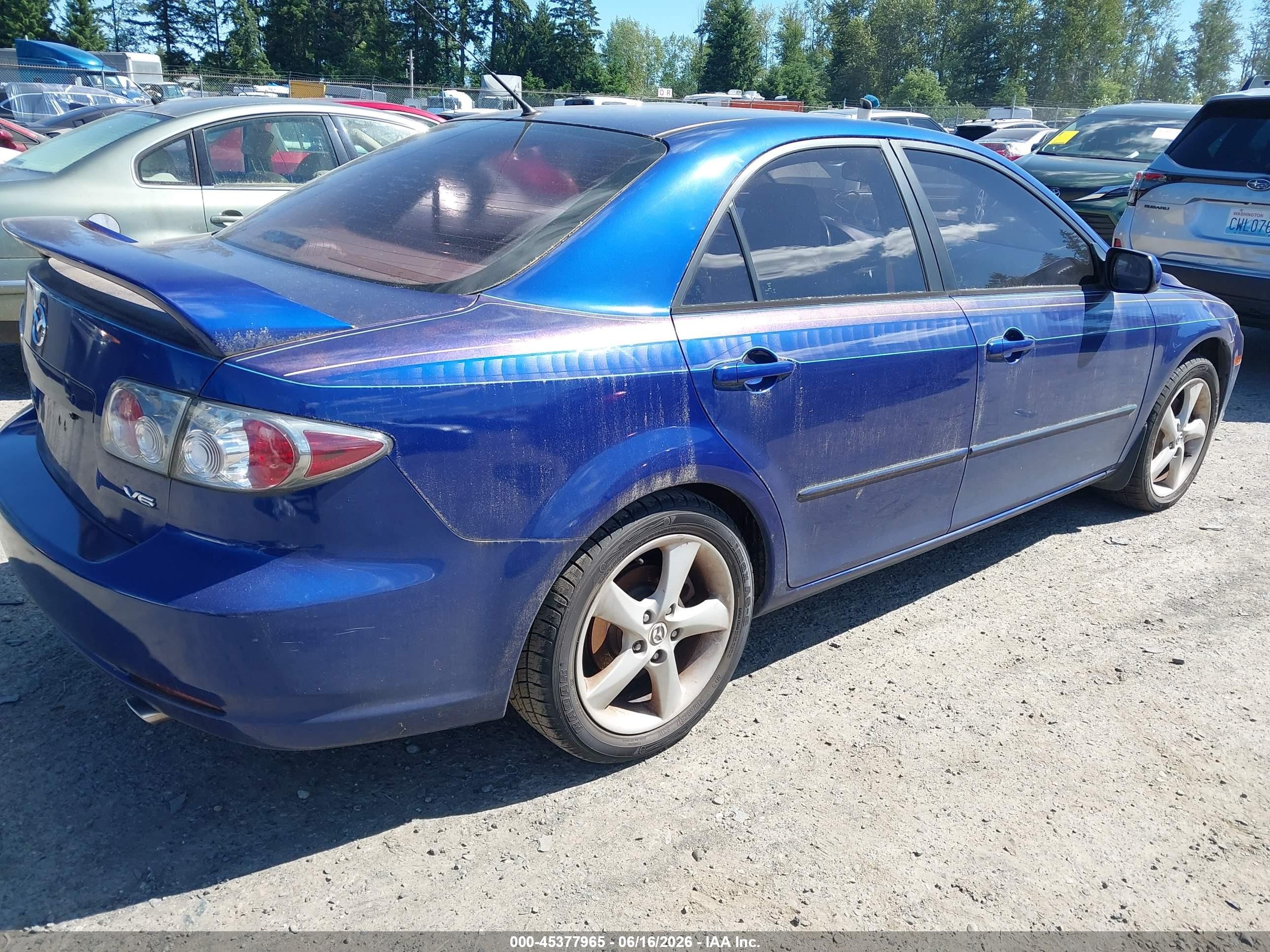 2006 Mazda Mazda6 S Blue vin: 1YVHP80D965M22662