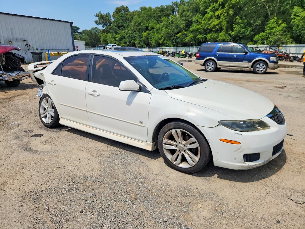 2005 Mazda 6 S White vin: 1YVHP80DX55M72078