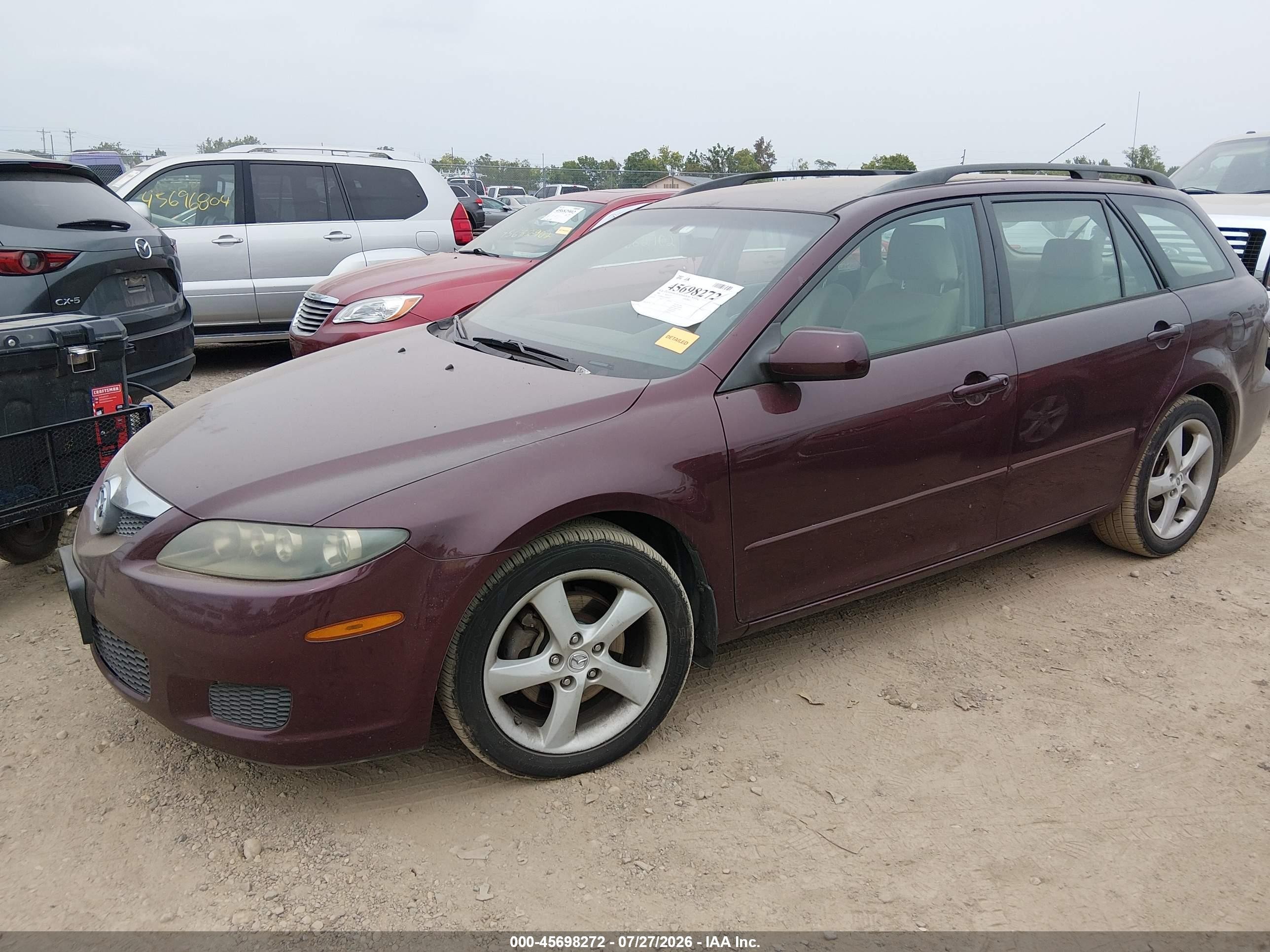 2006 Mazda Mazda6 S Maroon vin: 1YVHP82D065M03222