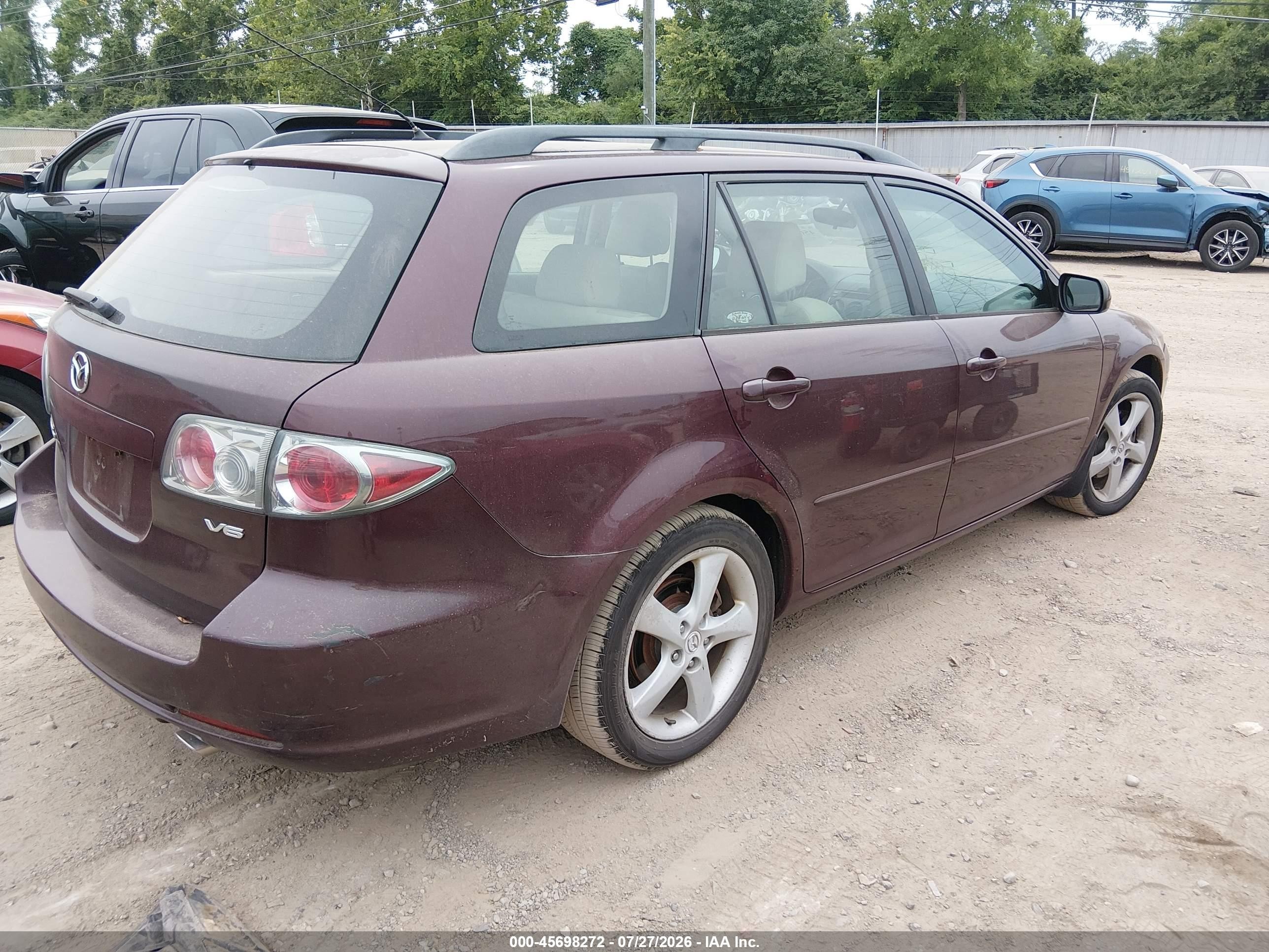 2006 Mazda Mazda6 S Maroon vin: 1YVHP82D065M03222
