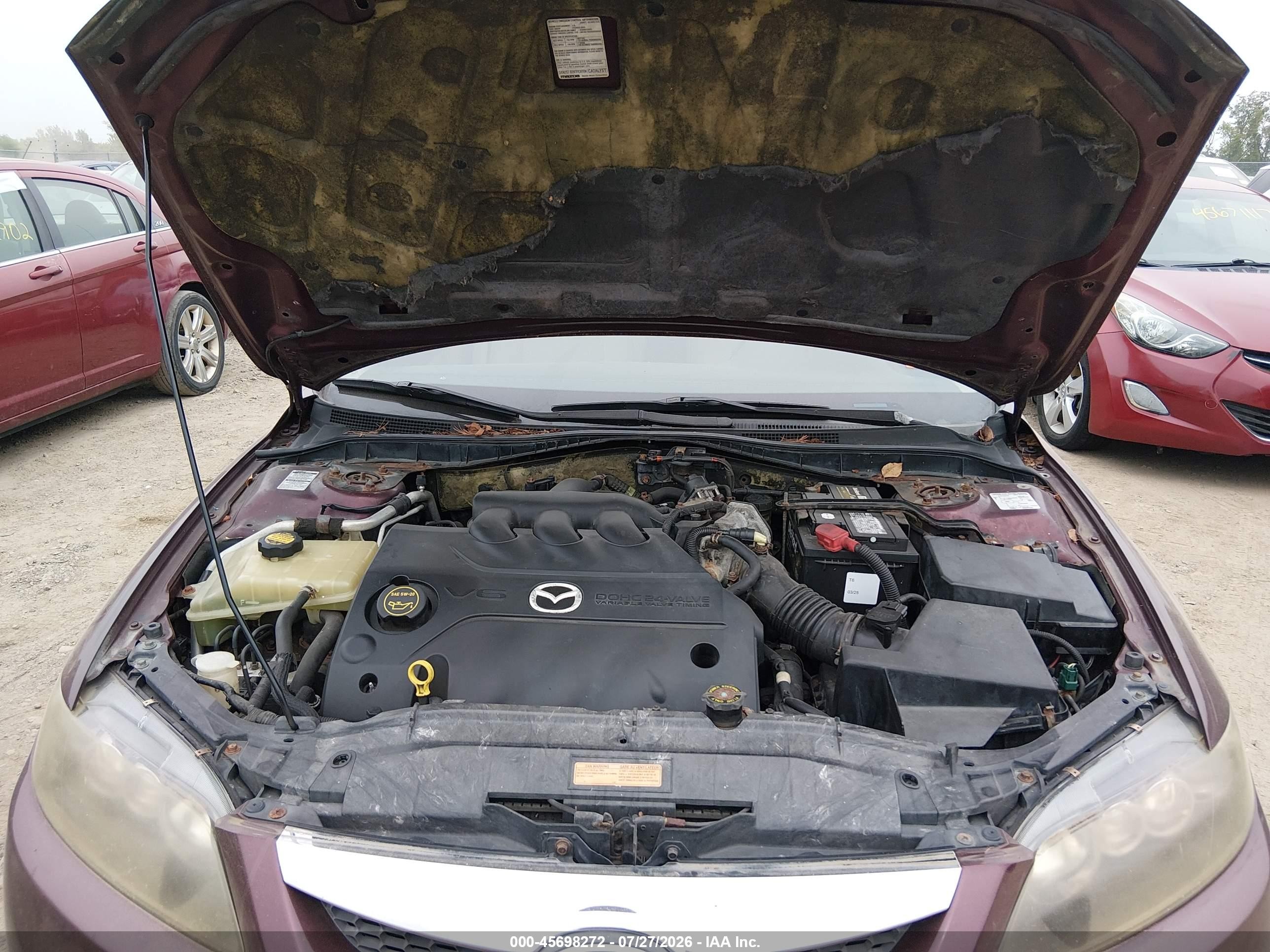 2006 Mazda Mazda6 S Maroon vin: 1YVHP82D065M03222