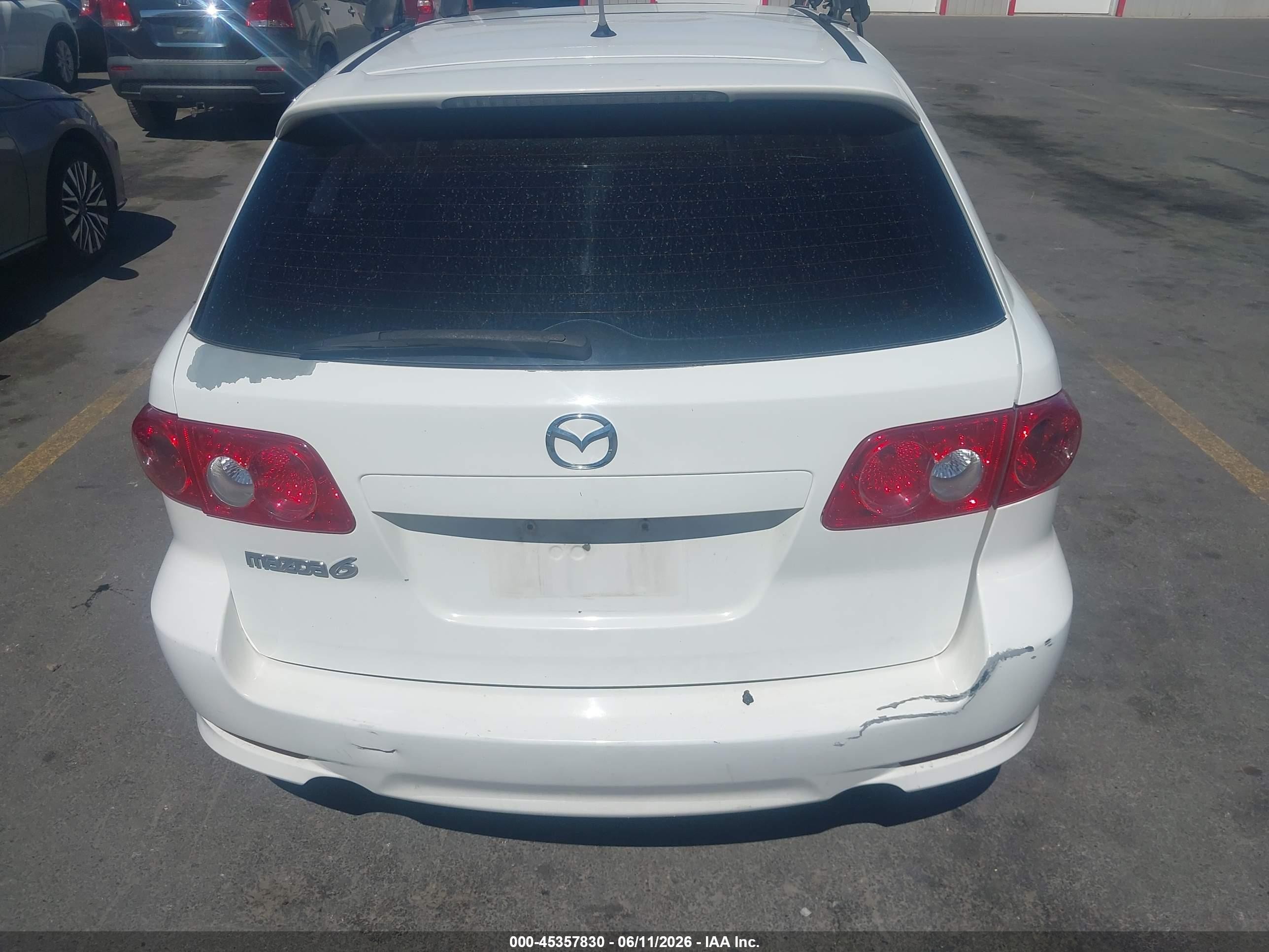 2005 Mazda Mazda6 S Sport White vin: 1YVHP82D955M00558