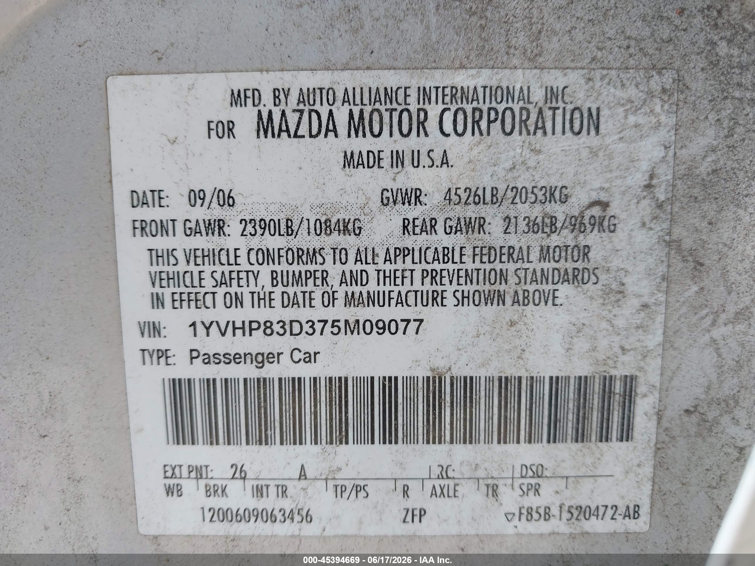 2007 Mazda Mazda6 S Grand Touring Silver vin: 1YVHP83D375M09077