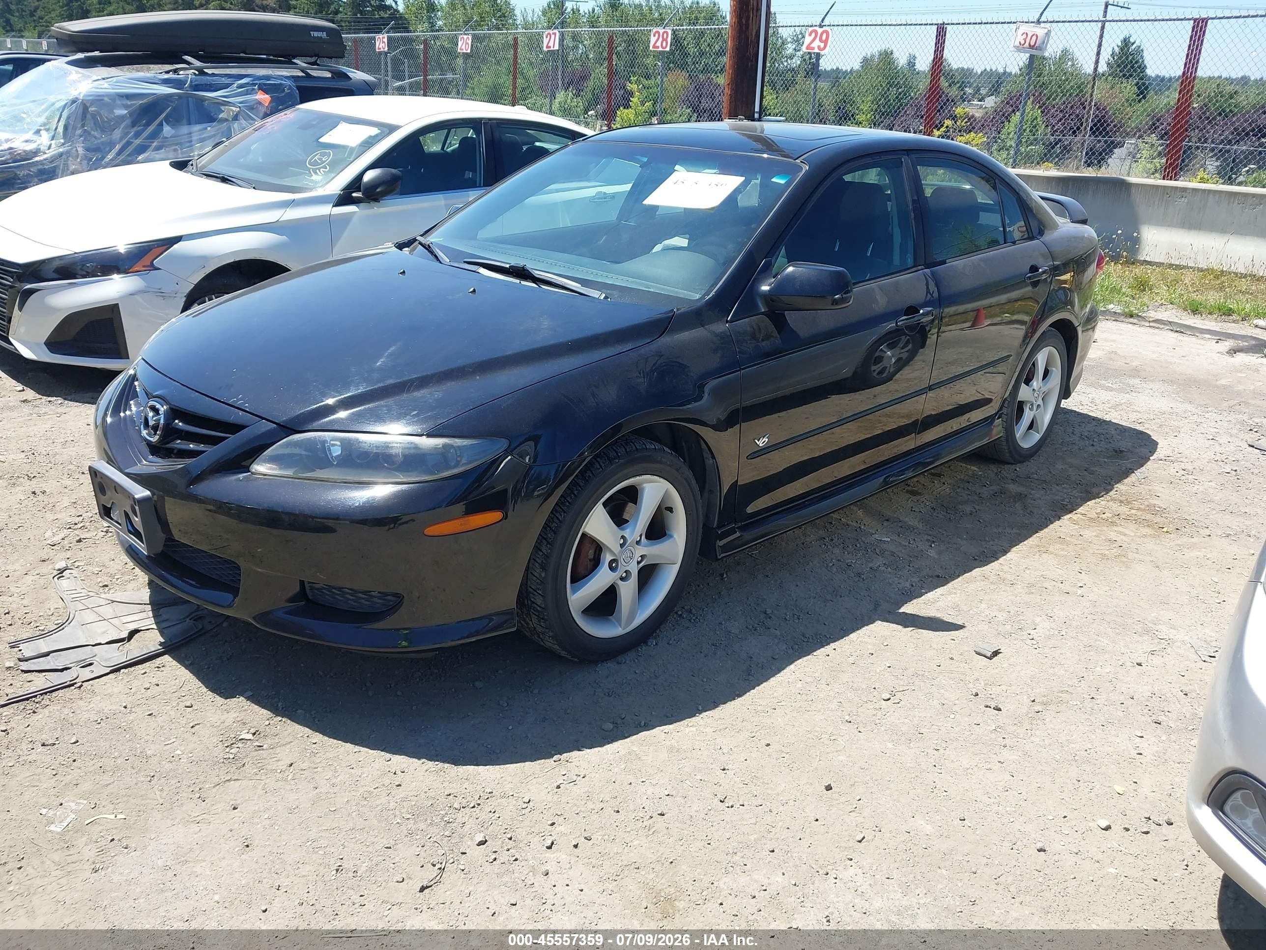 2005 Mazda Mazda6 S Sport Black vin: 1YVHP84D255M74904